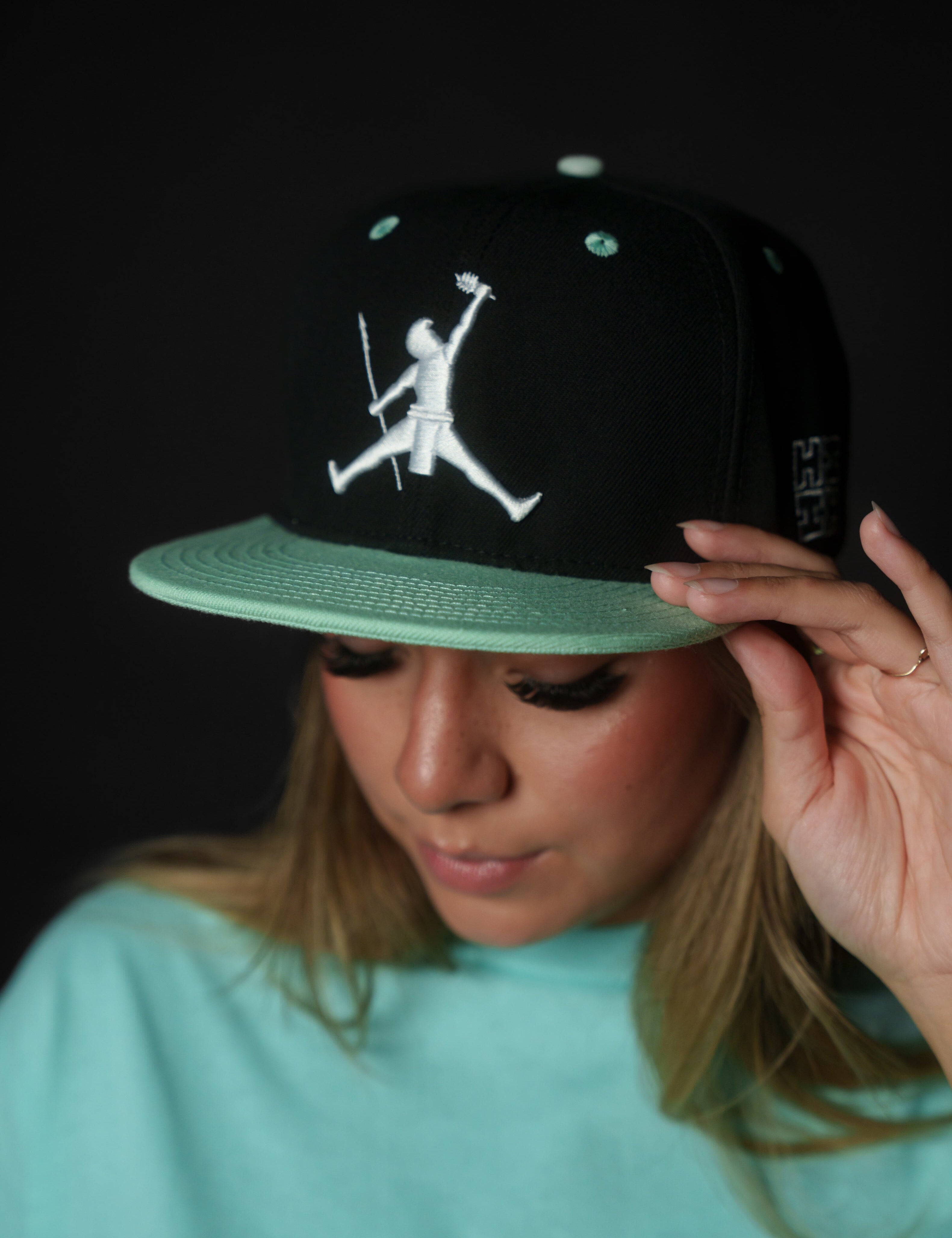 BLACK & TEAL KANAKA JUMPMAN HAT Hat Hawaii's Finest 