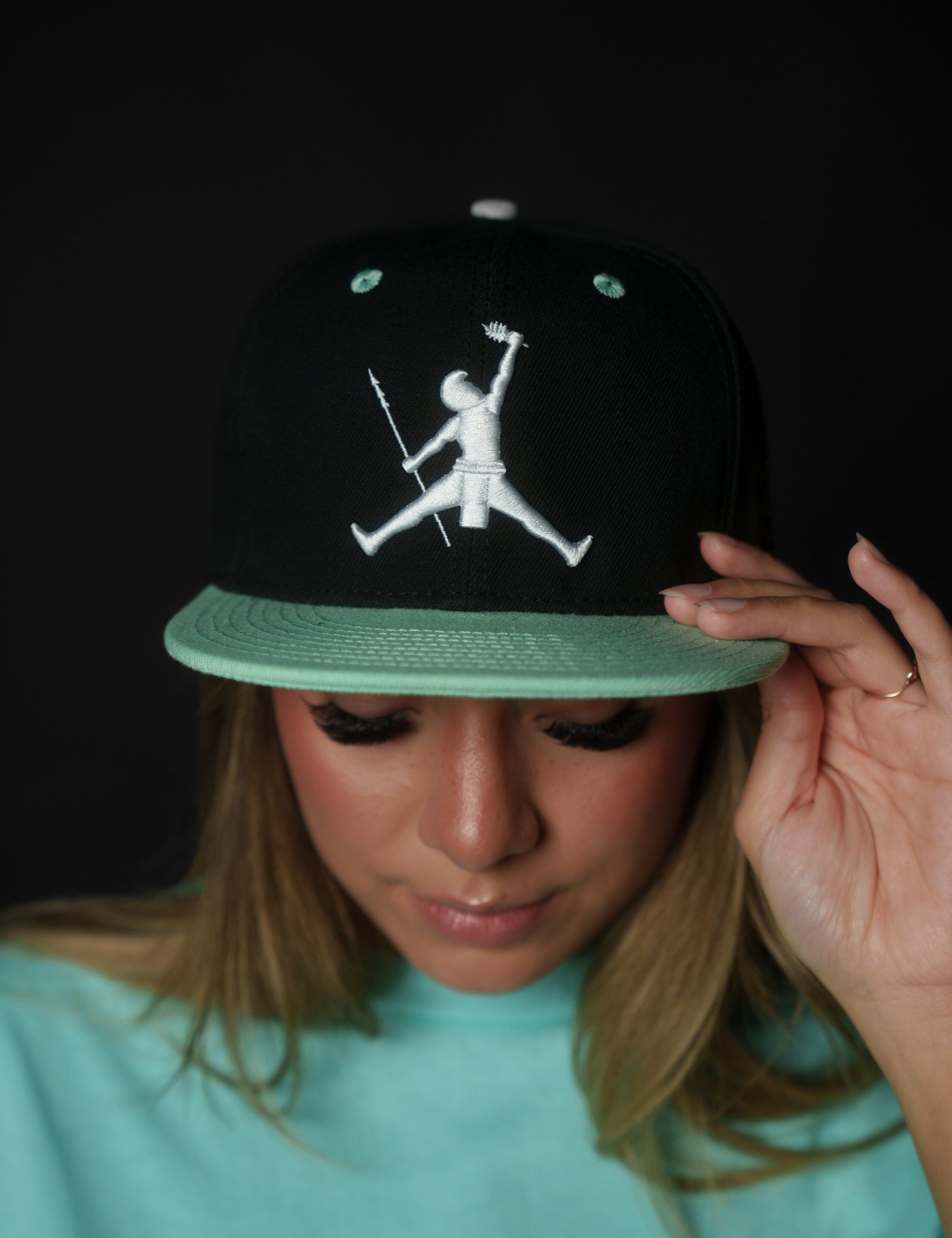 BLACK & TEAL KANAKA JUMPMAN HAT Hat Hawaii's Finest 