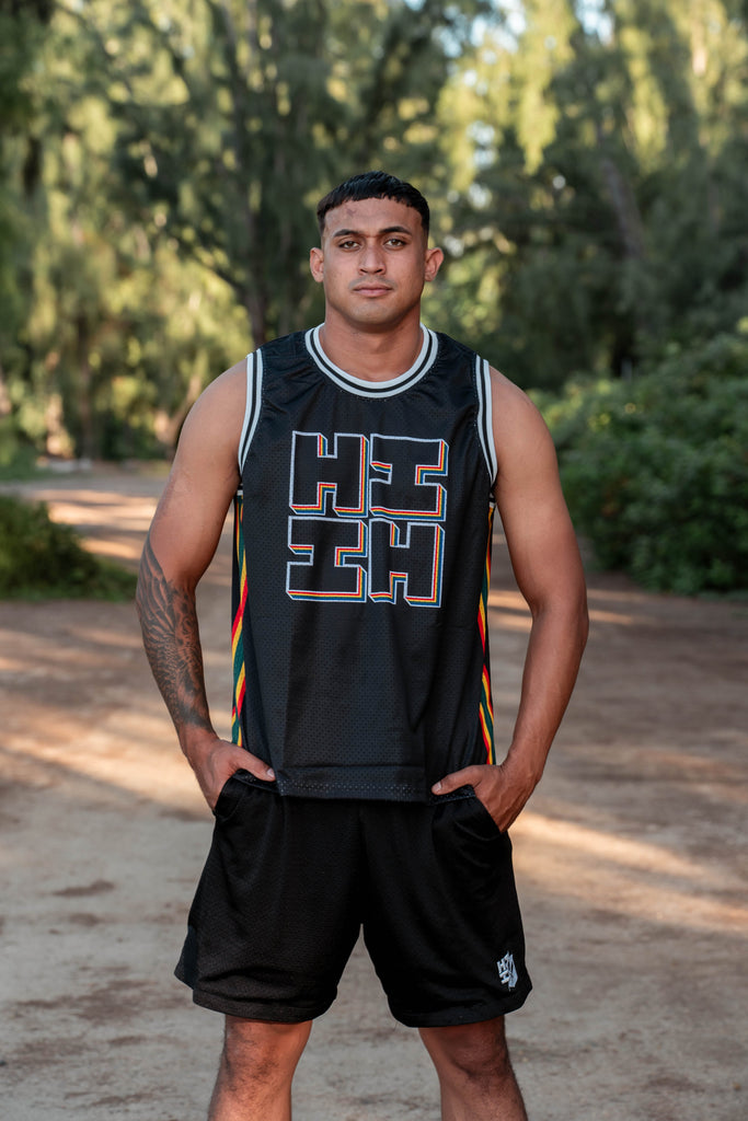 BLACK UH RETRO BASKETBALL JERSEY Jersey Hawaii's Finest SMALL 