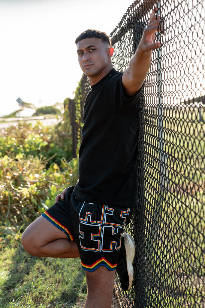 BLACK UH RETRO MESH SHORTS Shorts Hawaii's Finest SMALL 