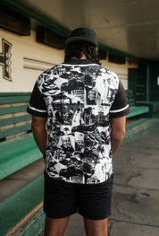 BLACK & WHITE COLLAGE BASEBALL JERSEY Jersey Hawaii's Finest 