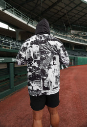 BLACK & WHITE COLLAGE DRI-FIT LONGSLEEVE W/HOOD Jacket Hawaii's Finest 