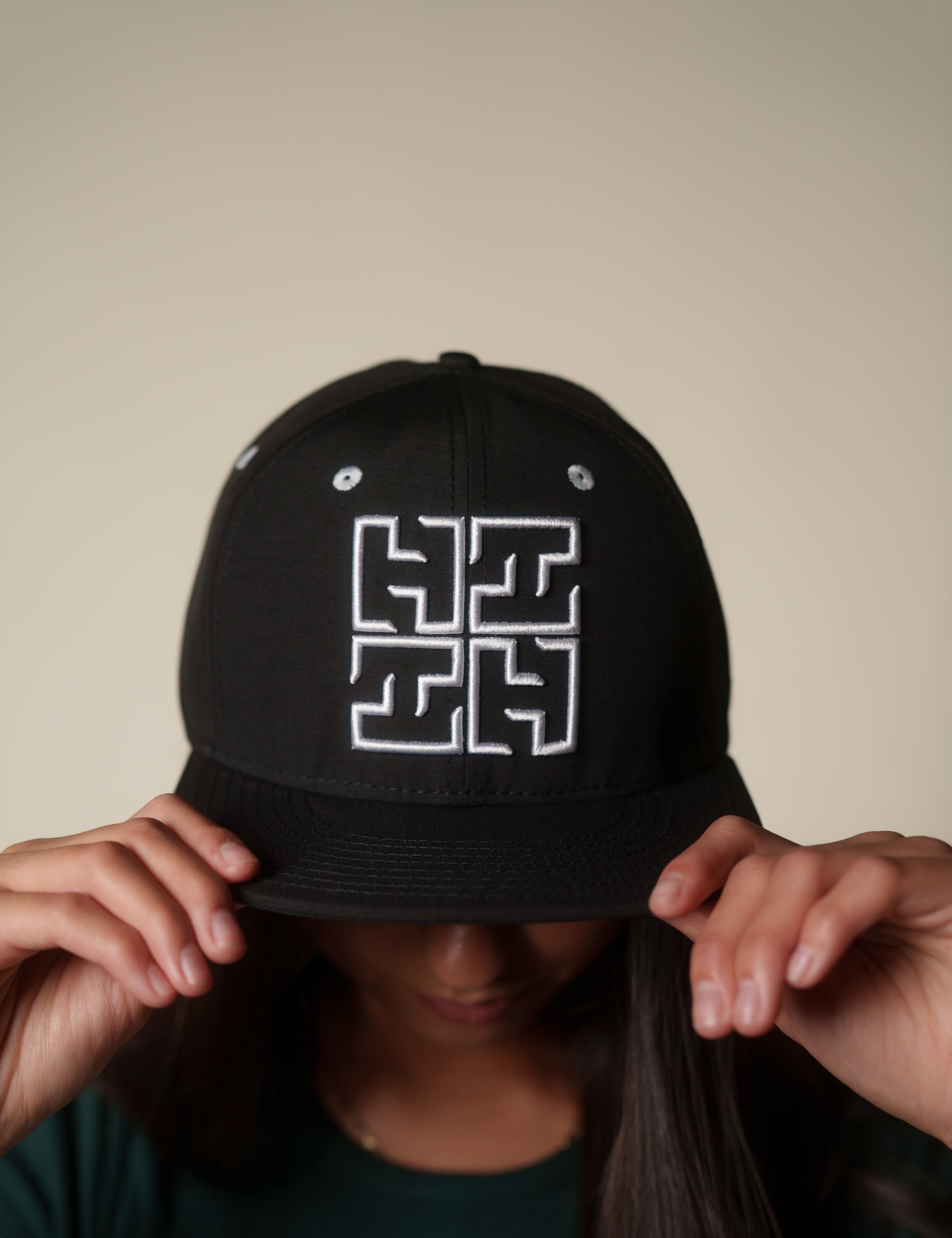 BLACK & WHITE EDGE LOGO HAT Hat Hawaii's Finest 