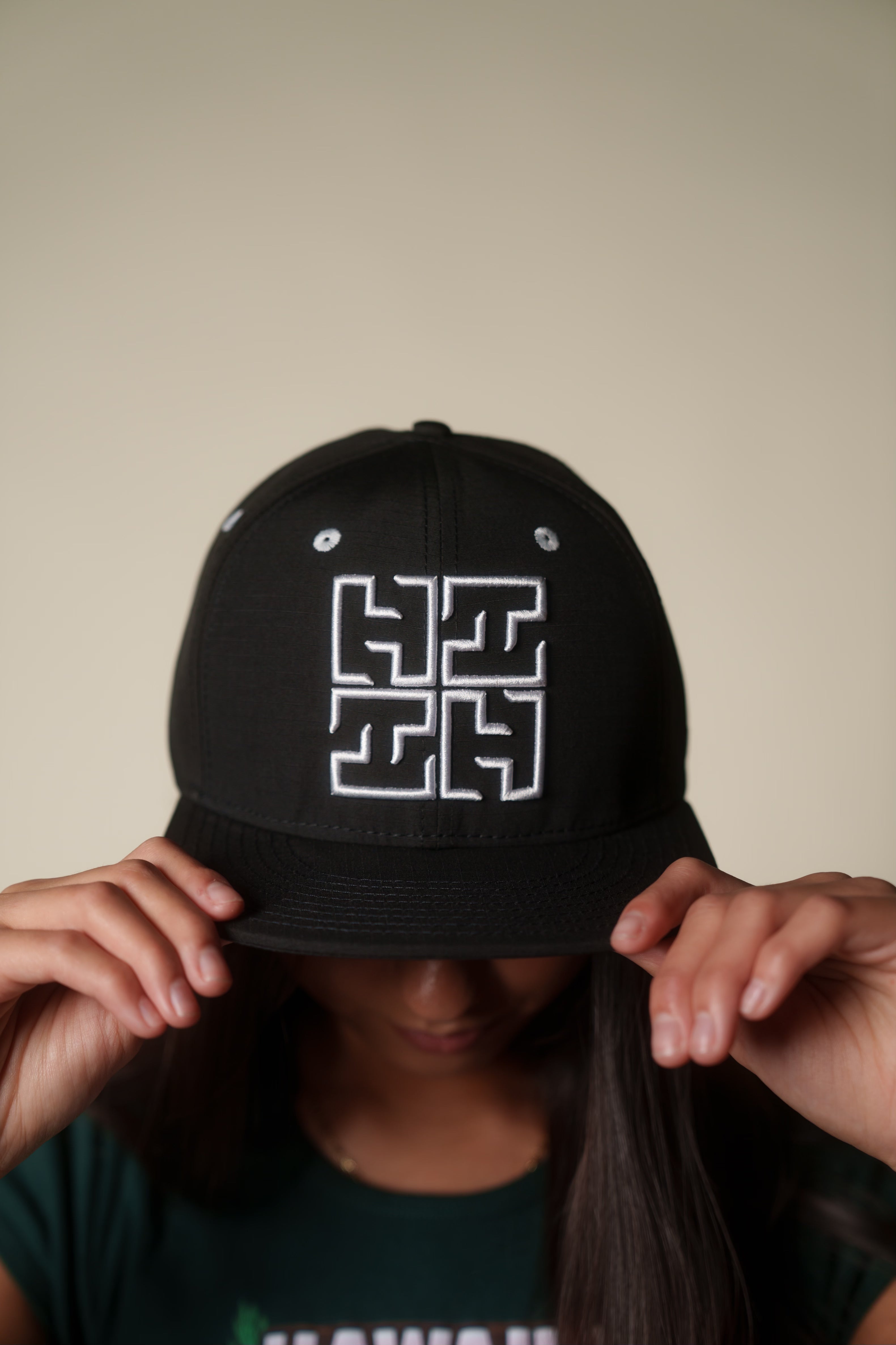 BLACK & WHITE EDGE LOGO HAT Hat Hawaii's Finest 