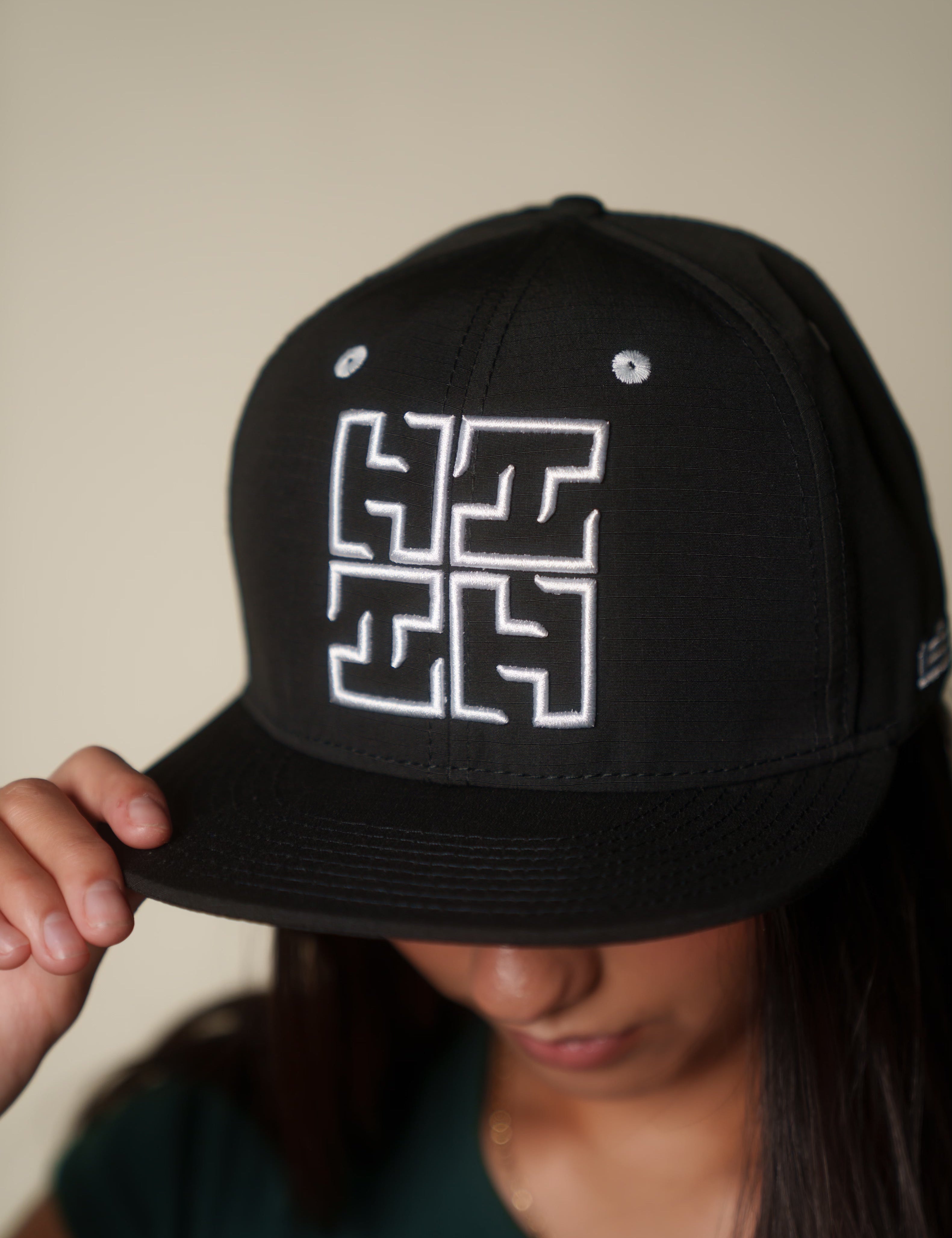 BLACK & WHITE EDGE LOGO HAT Hat Hawaii's Finest 