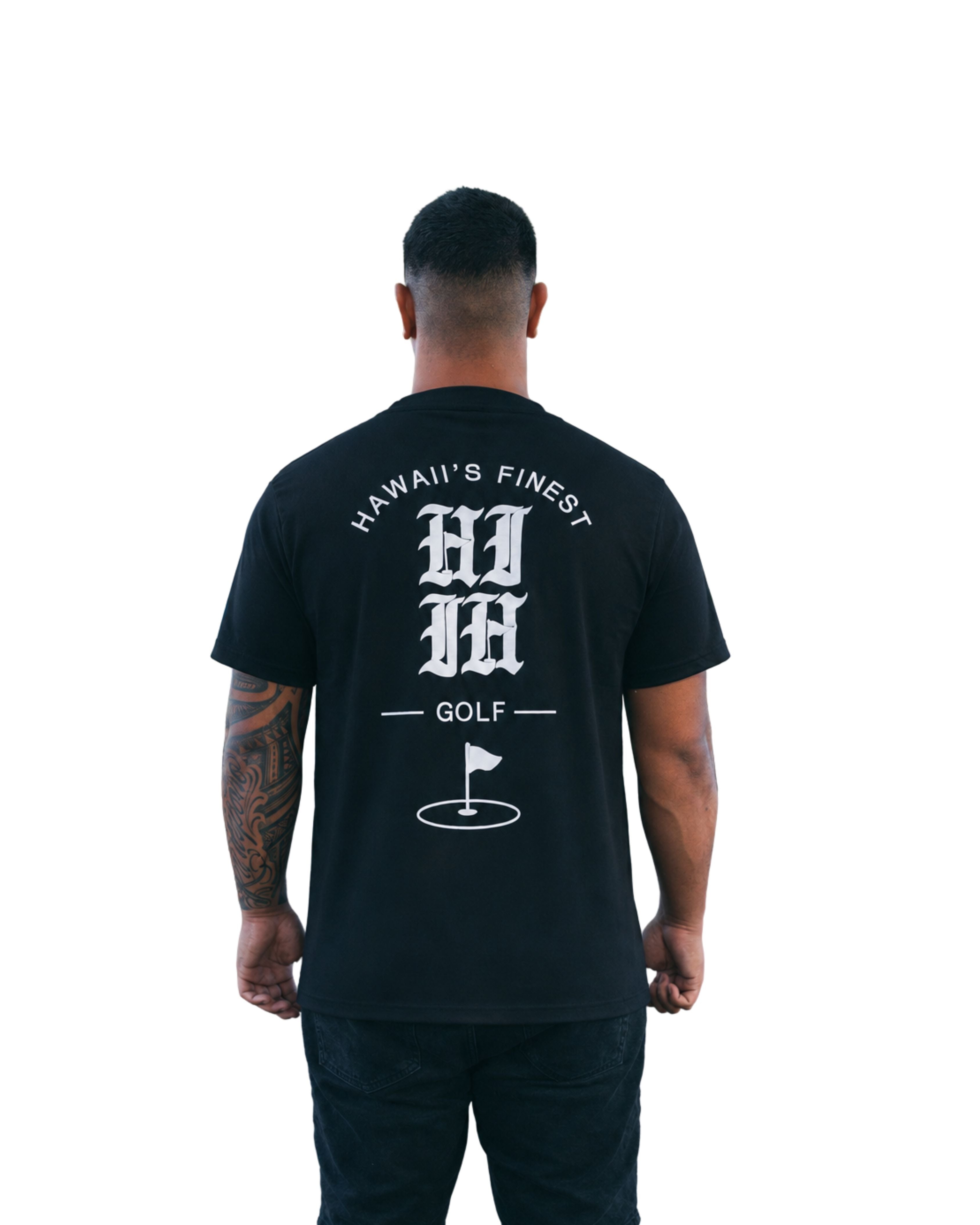 BLACK & WHITE HIFI GOLF T-SHIRT Hawaii's Finest 