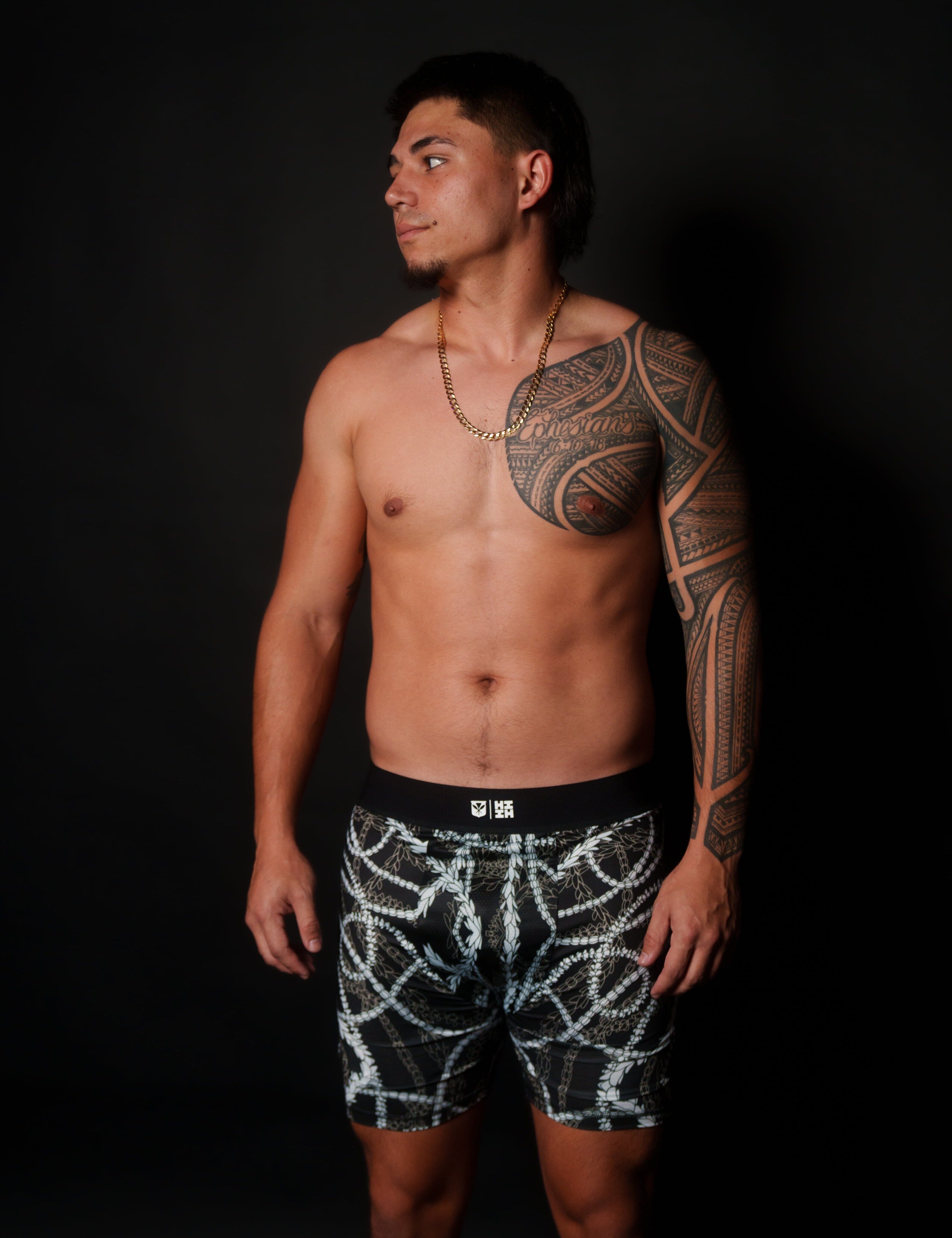 BLACK & WHITE LEIS MEN'S BOXERS Shorts Hawaii's Finest X-SMALL 