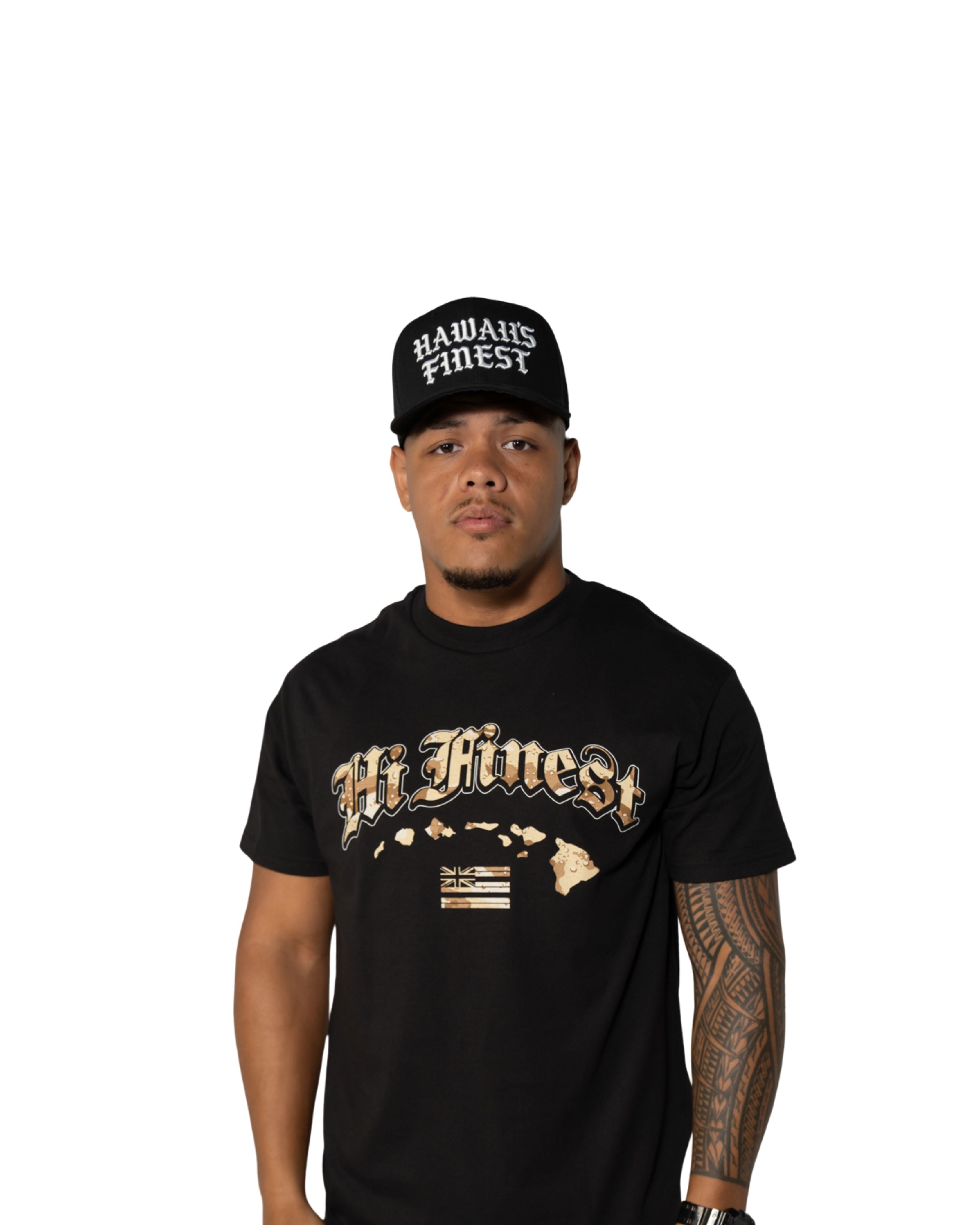 BLACK & WHITE OLD ENGLISH HAT Hat Hawaii's Finest 