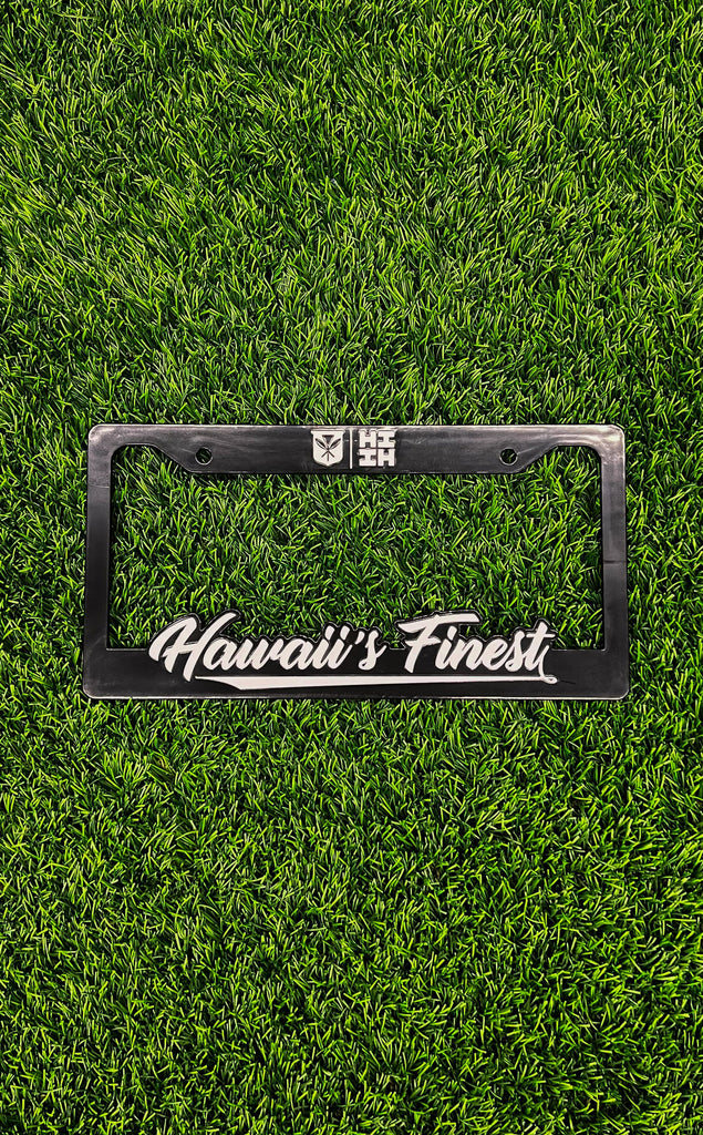 BLACK & WHITE SCRIPT LICENSE PLATE Utility Hawaii's Finest 