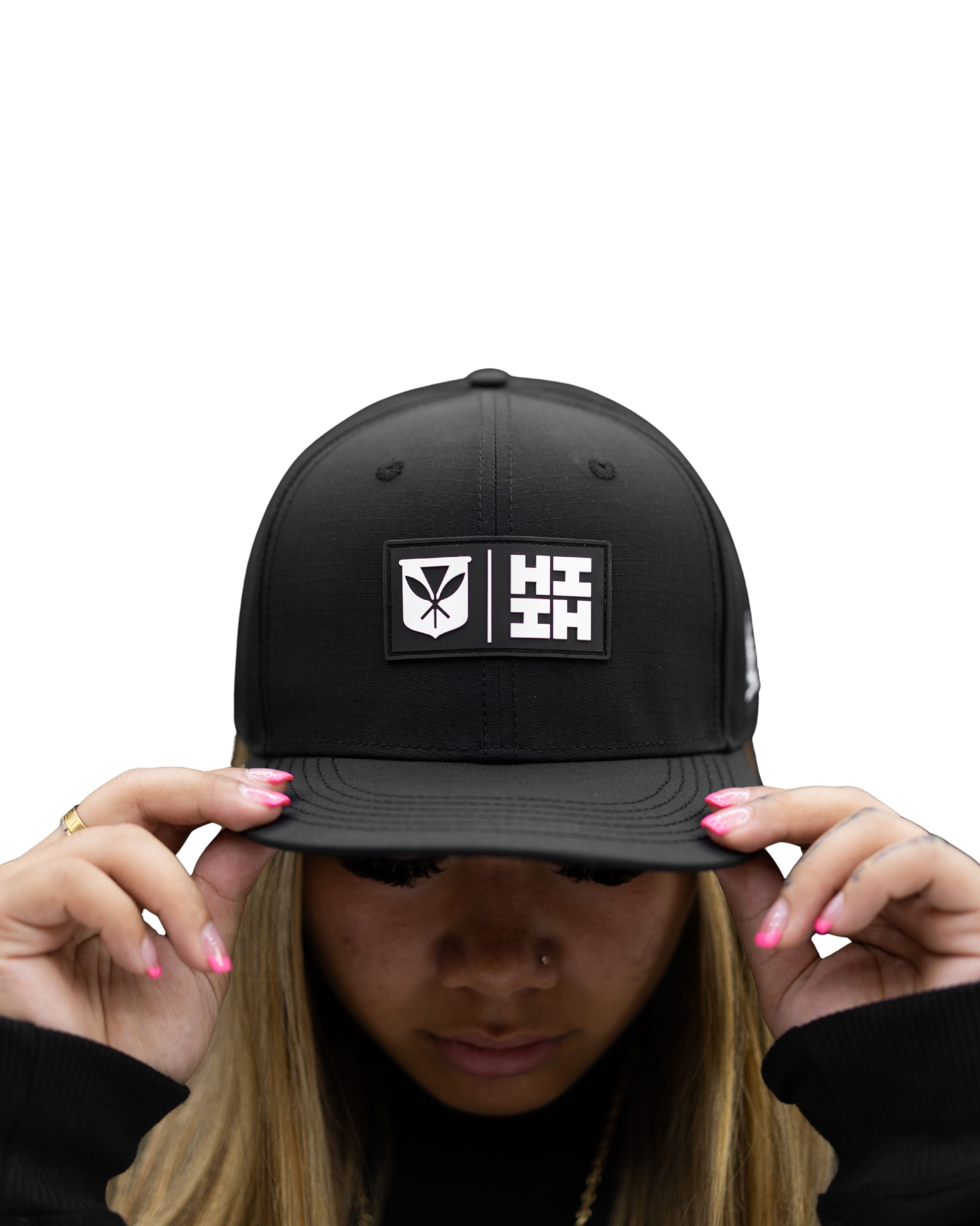 BLACK & WHITE SIMPLE LOGO HAT Hat Hawaii's Finest 