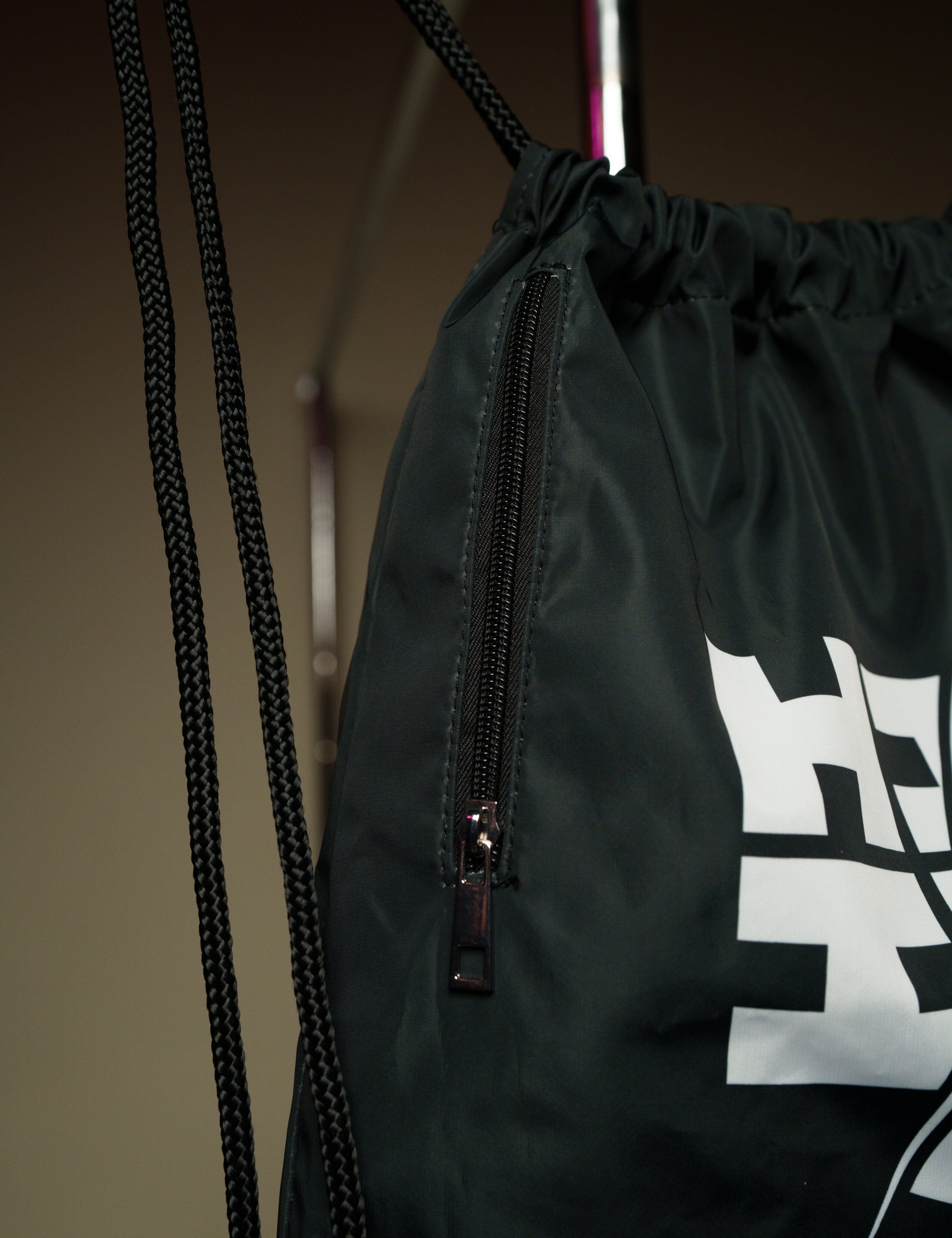 BLACK & WHITE SPLIT LOGO DRAWSTRING Bags Hawaii's Finest 