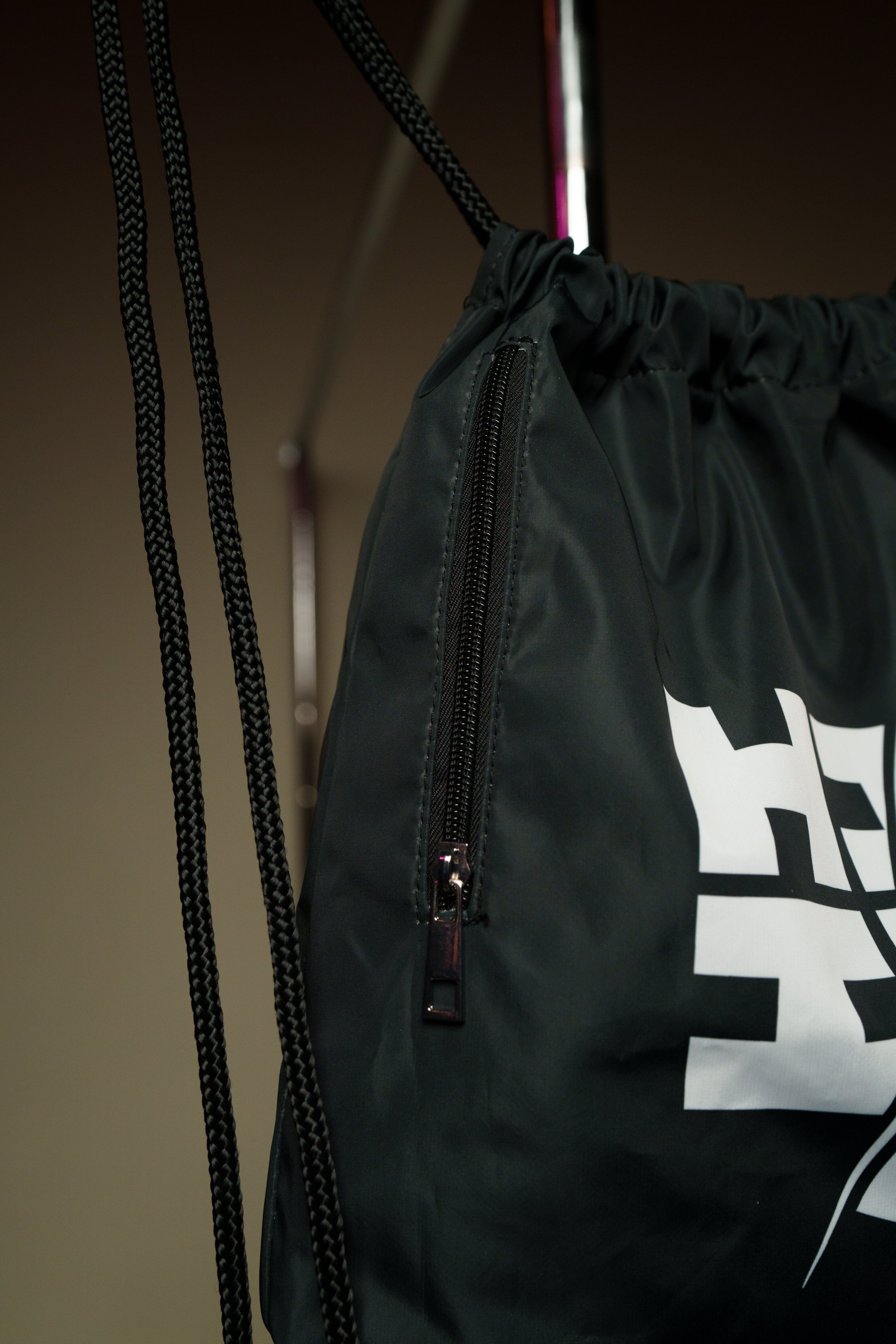 BLACK & WHITE SPLIT LOGO DRAWSTRING Bags Hawaii's Finest 