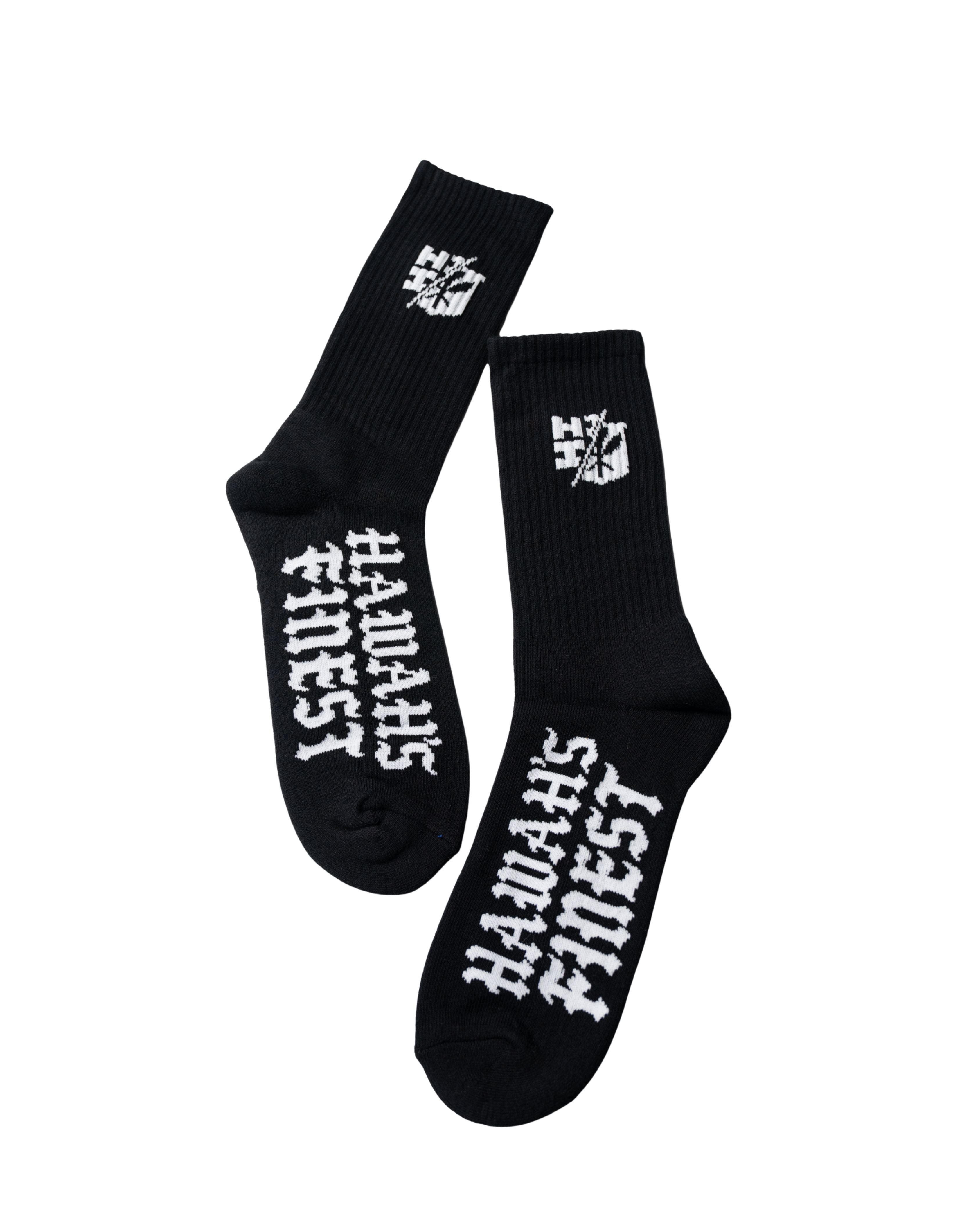 BLACK & WHITE SPLIT LOGO SOCKS Socks Hawaii's Finest 