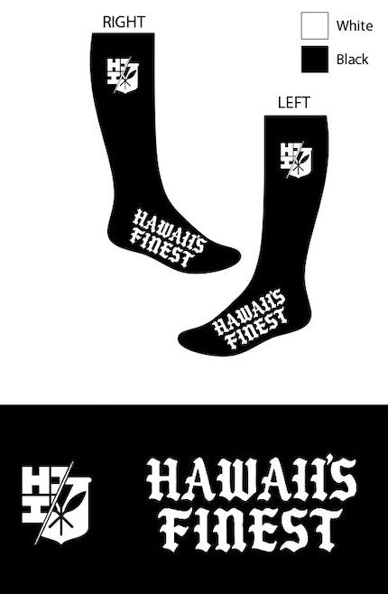 BLACK & WHITE SPLIT LOGO SOCKS Socks Hawaii's Finest 