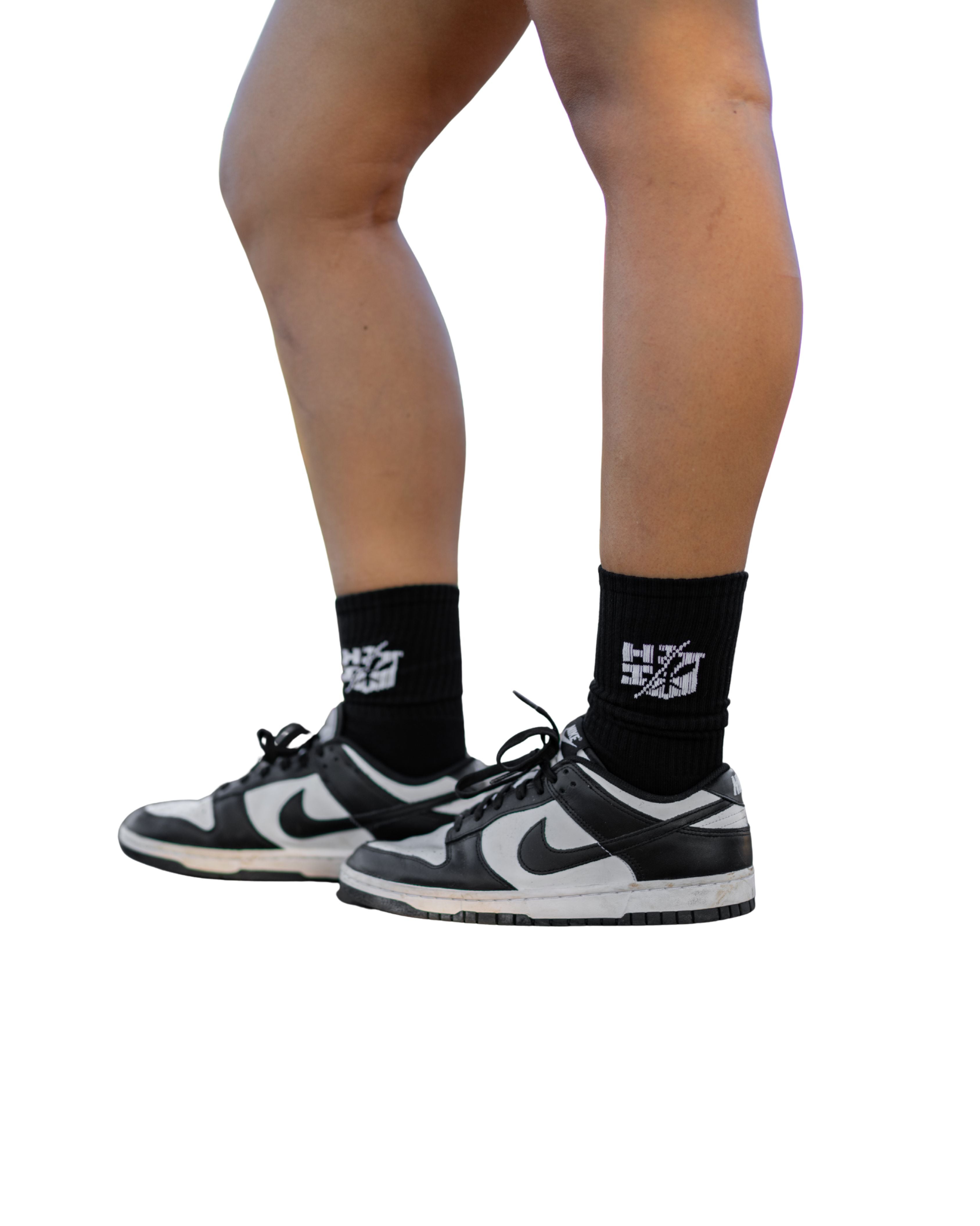 BLACK & WHITE SPLIT LOGO SOCKS Socks Hawaii's Finest 