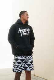 BLACK & WHITE TRIANGLES MESH SHORTS Shorts Hawaii's Finest 