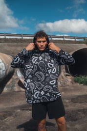 BLACK & WHITE WEAPONS DRI-FIT LONGSLEEVE W/HOOD Jacket Hawaii's Finest SMALL 