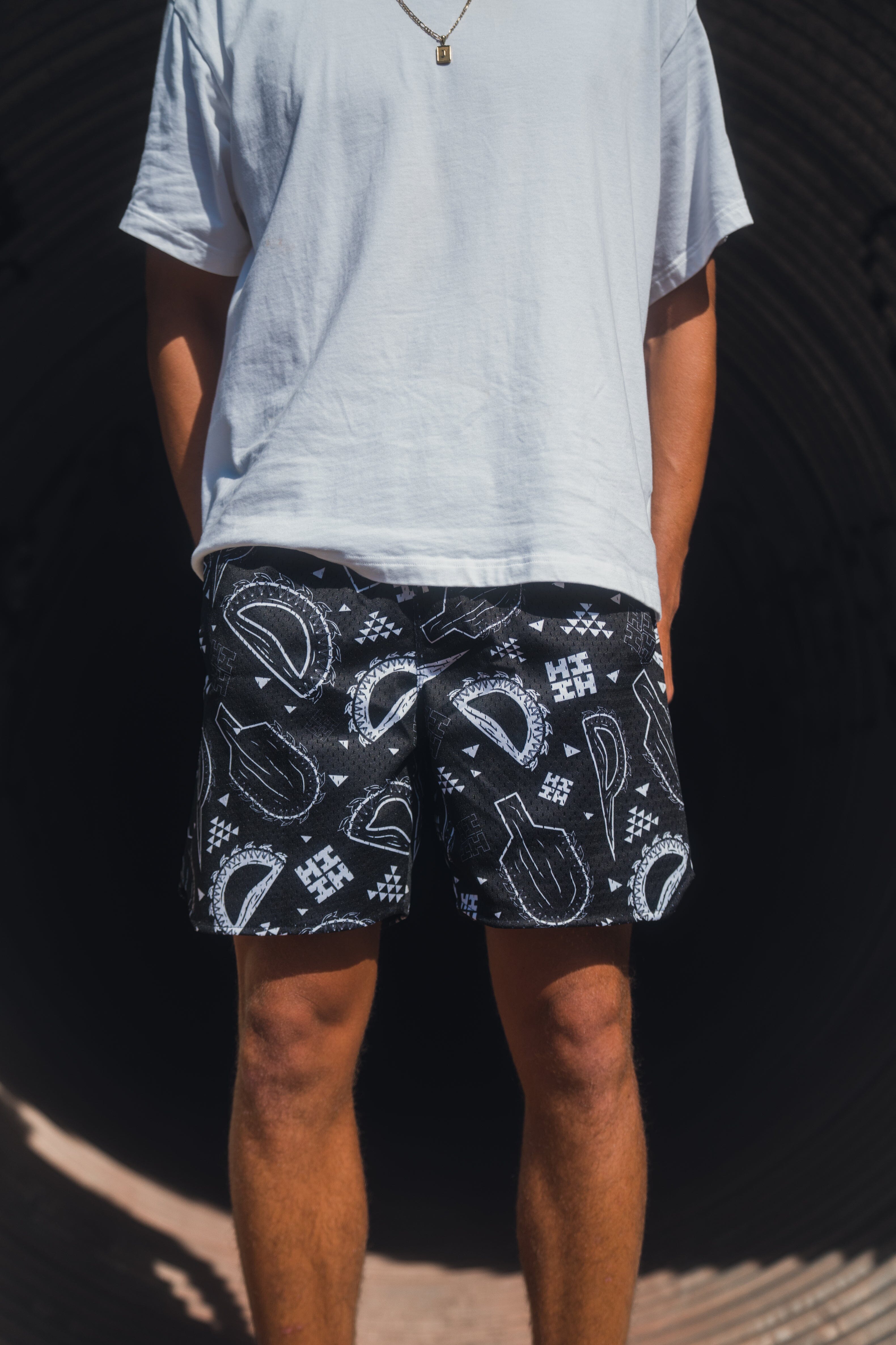 舐達麻 FIRE PATTERN HAWAIIAN SHORTS 2XL