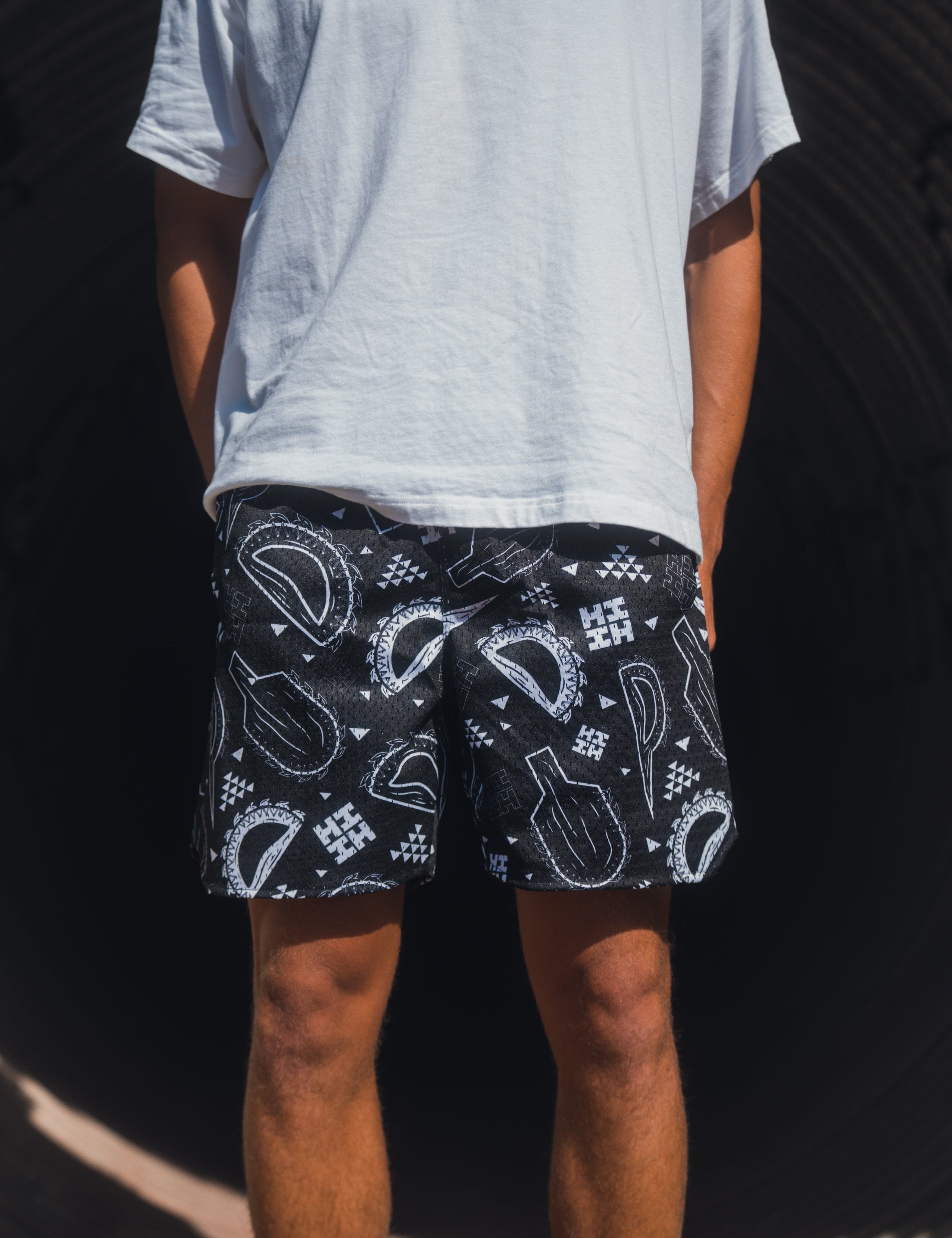 BLACK & WHITE WEAPONS MESH SHORTS Shorts Hawaii's Finest 