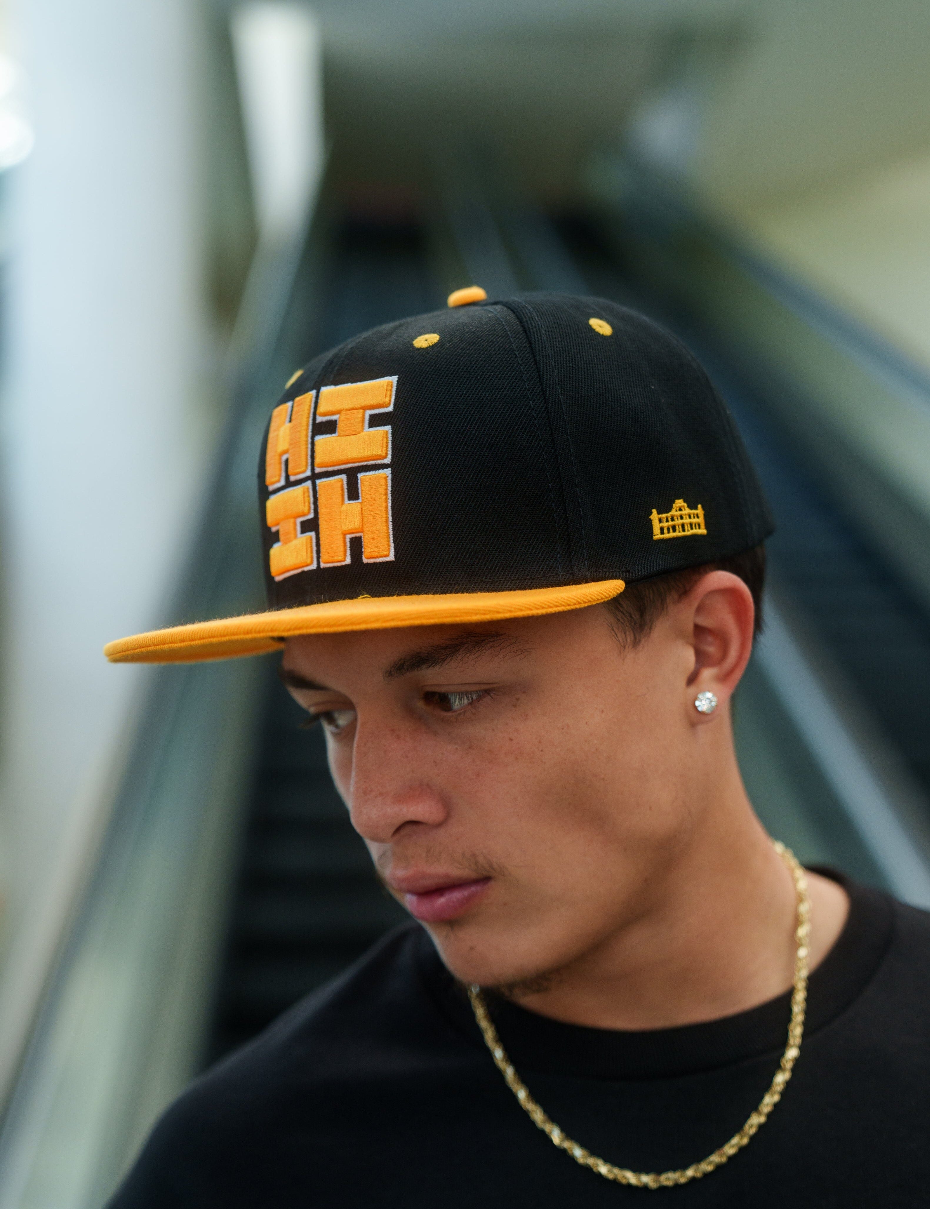 BLACK & YELLOW HIFI LOGO HAT Hat Hawaii's Finest 