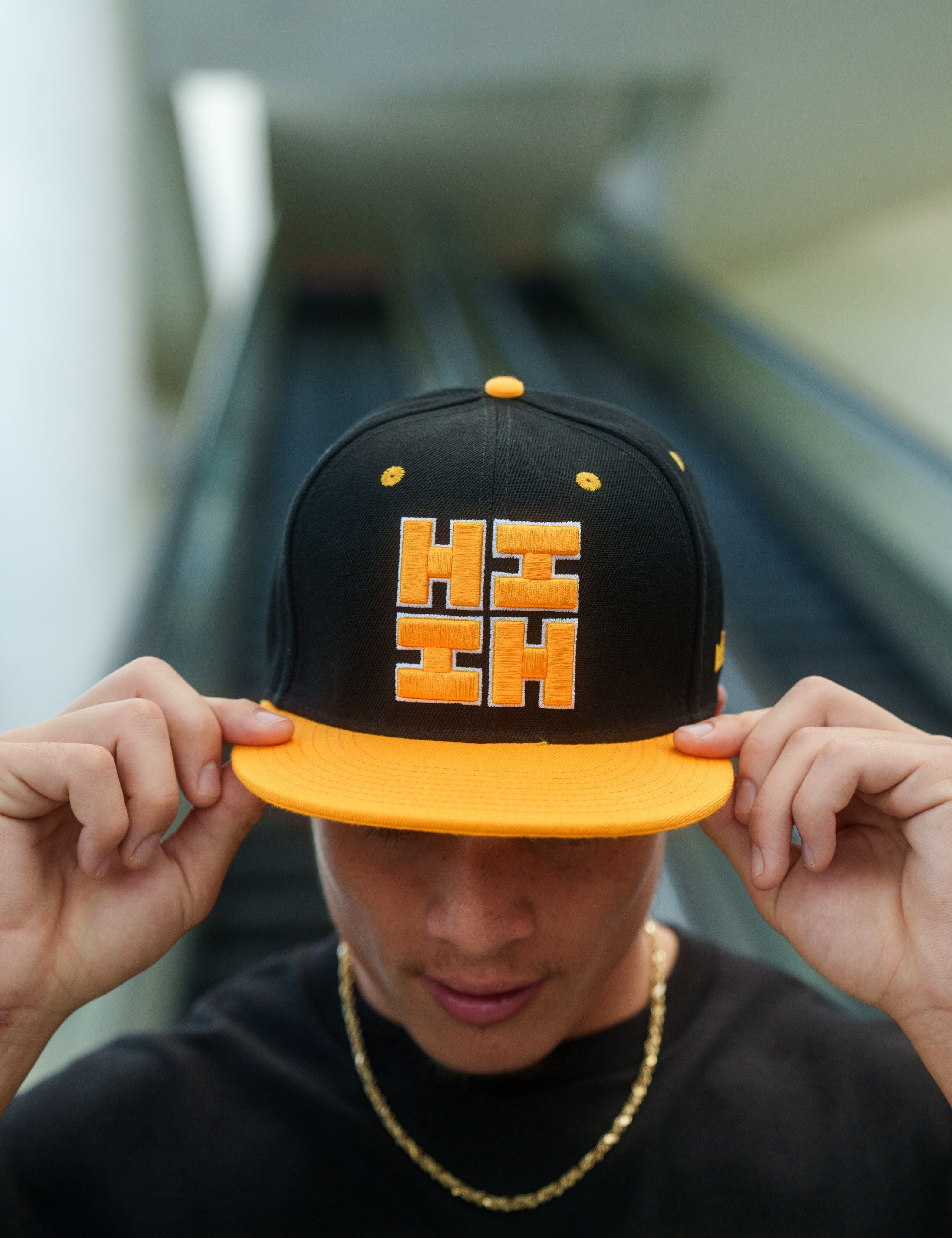 BLACK & YELLOW HIFI LOGO HAT Hat Hawaii's Finest 