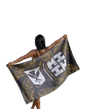 BLACK & YELLOW LEAVES TOWEL Utility Hawaii's Finest 