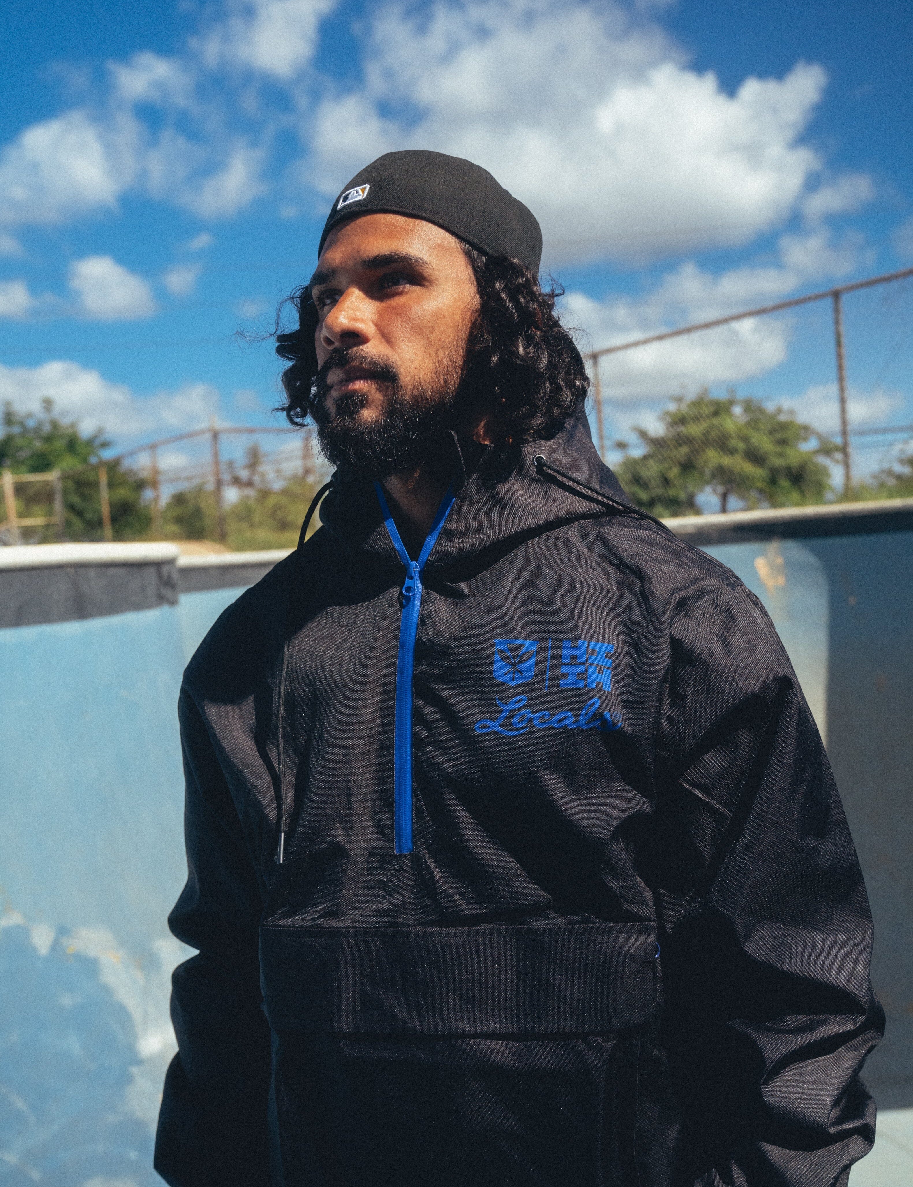 BLUE LOCALS RAIN JACKET COLLAB Jacket Hawaii's Finest SMALL 