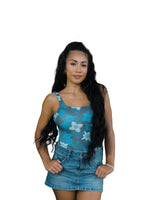 BLUE QUILT TANK BODYSUIT