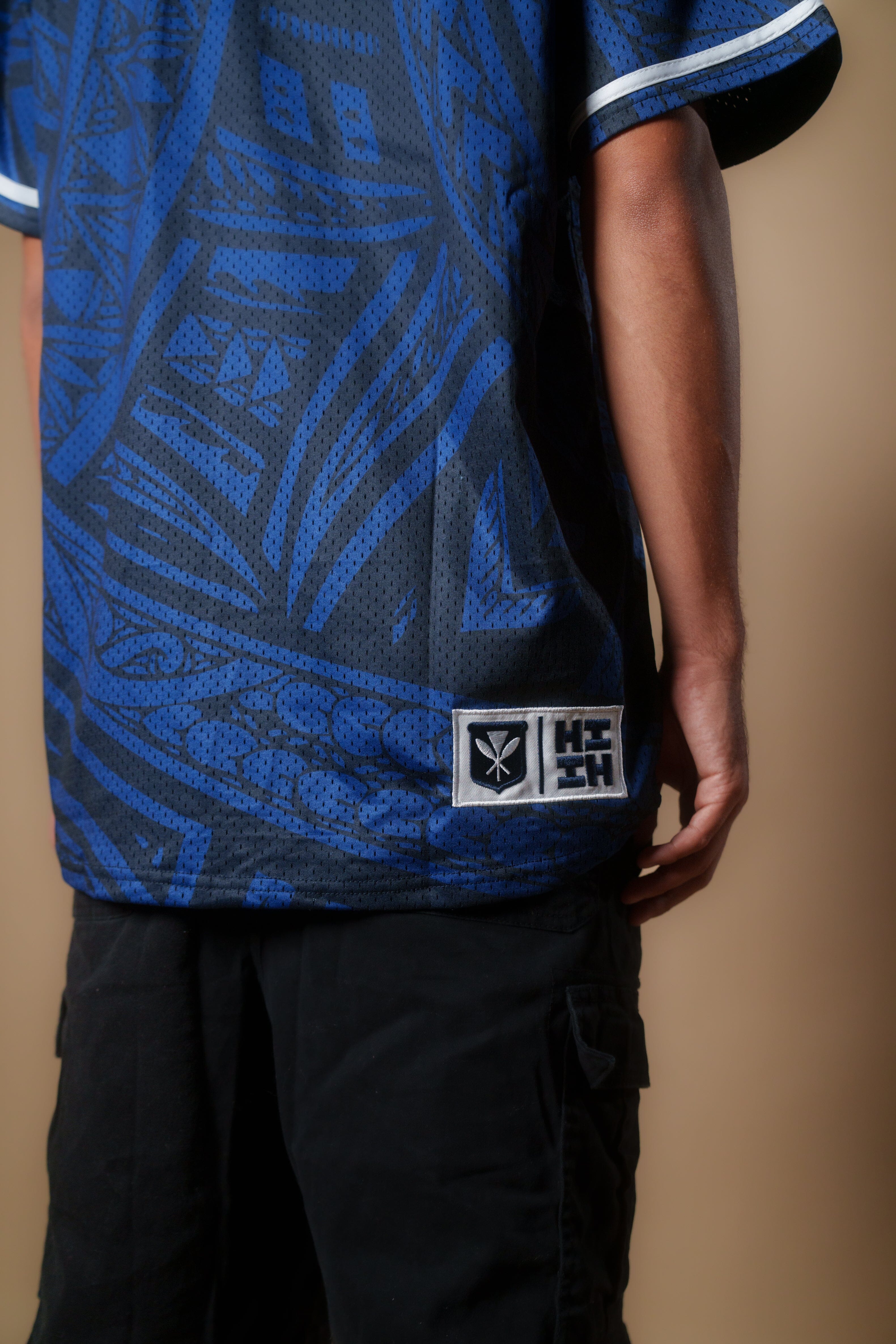 BLUE TRIBAL BASEBALL JERSEY Jersey Hawaii's Finest 