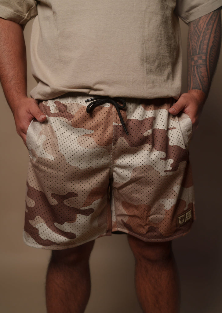 BROWN CAMO MESH SHORTS Shorts Hawaii's Finest 