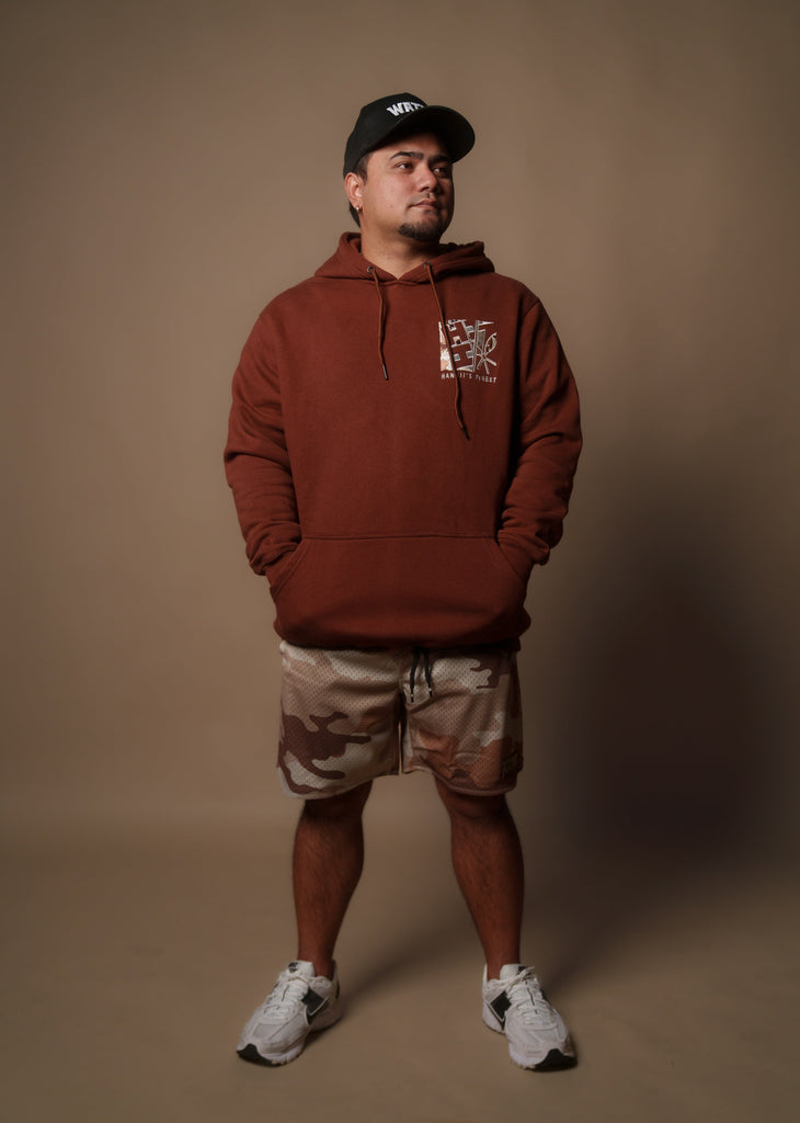 BROWN CAMO SPLIT BLOCK HOODIE Jacket Hawaii's Finest 