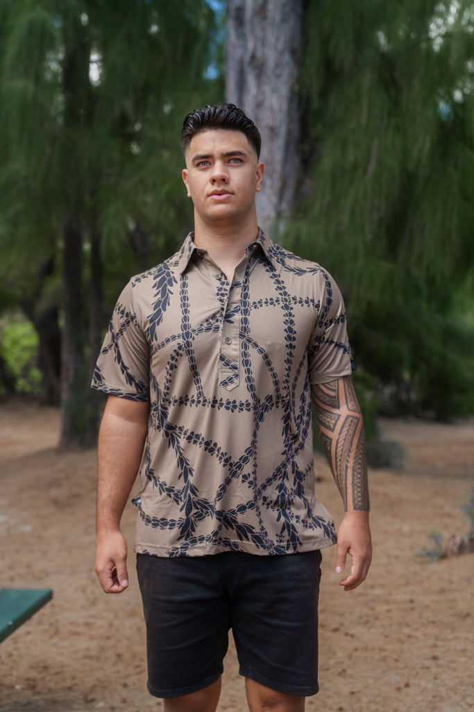 BROWN LEIS ALOHA POLO Polo Hawaii's Finest X-SMALL 