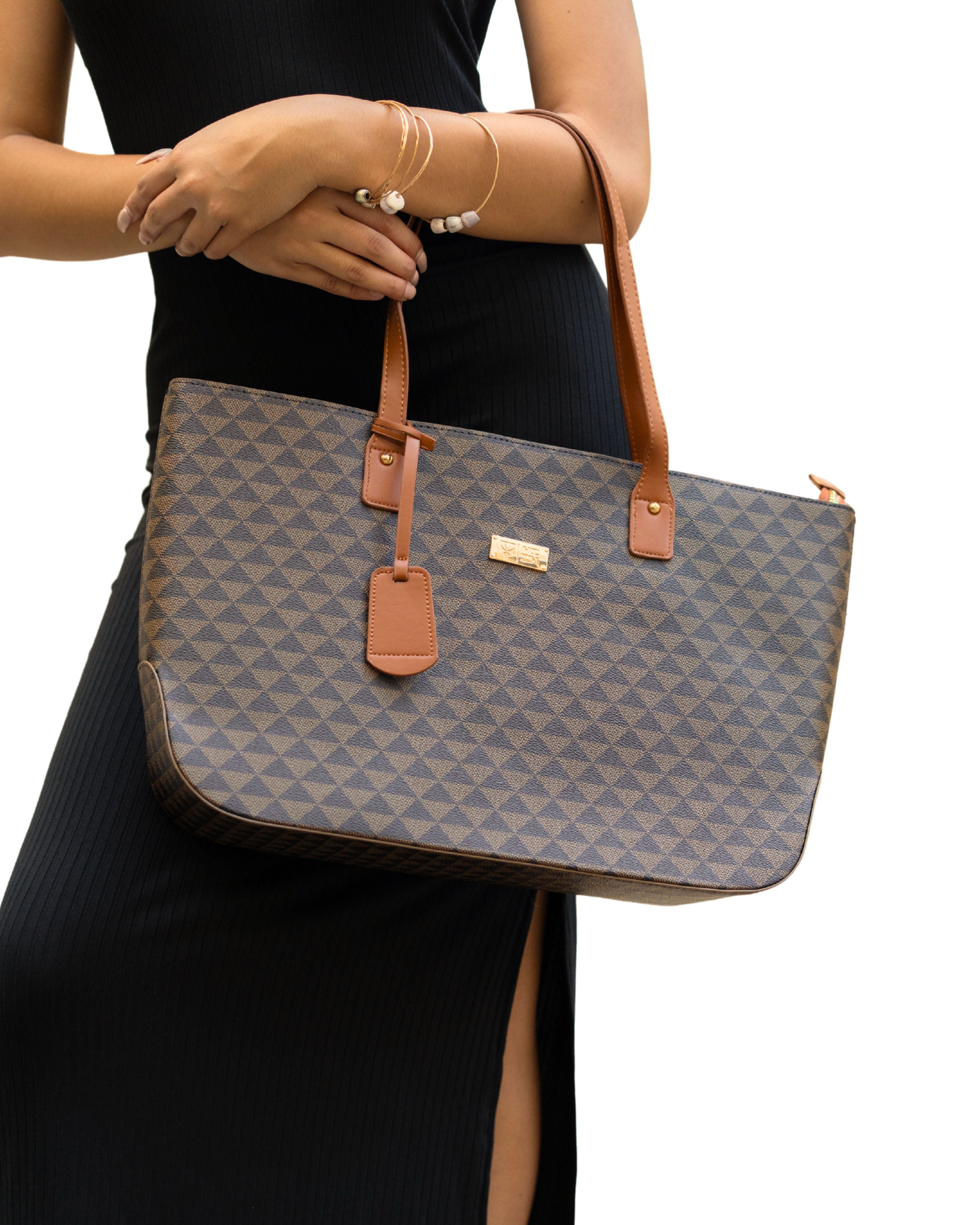 BROWN TRIANGLE TOTE Bags Hawaii's Finest 