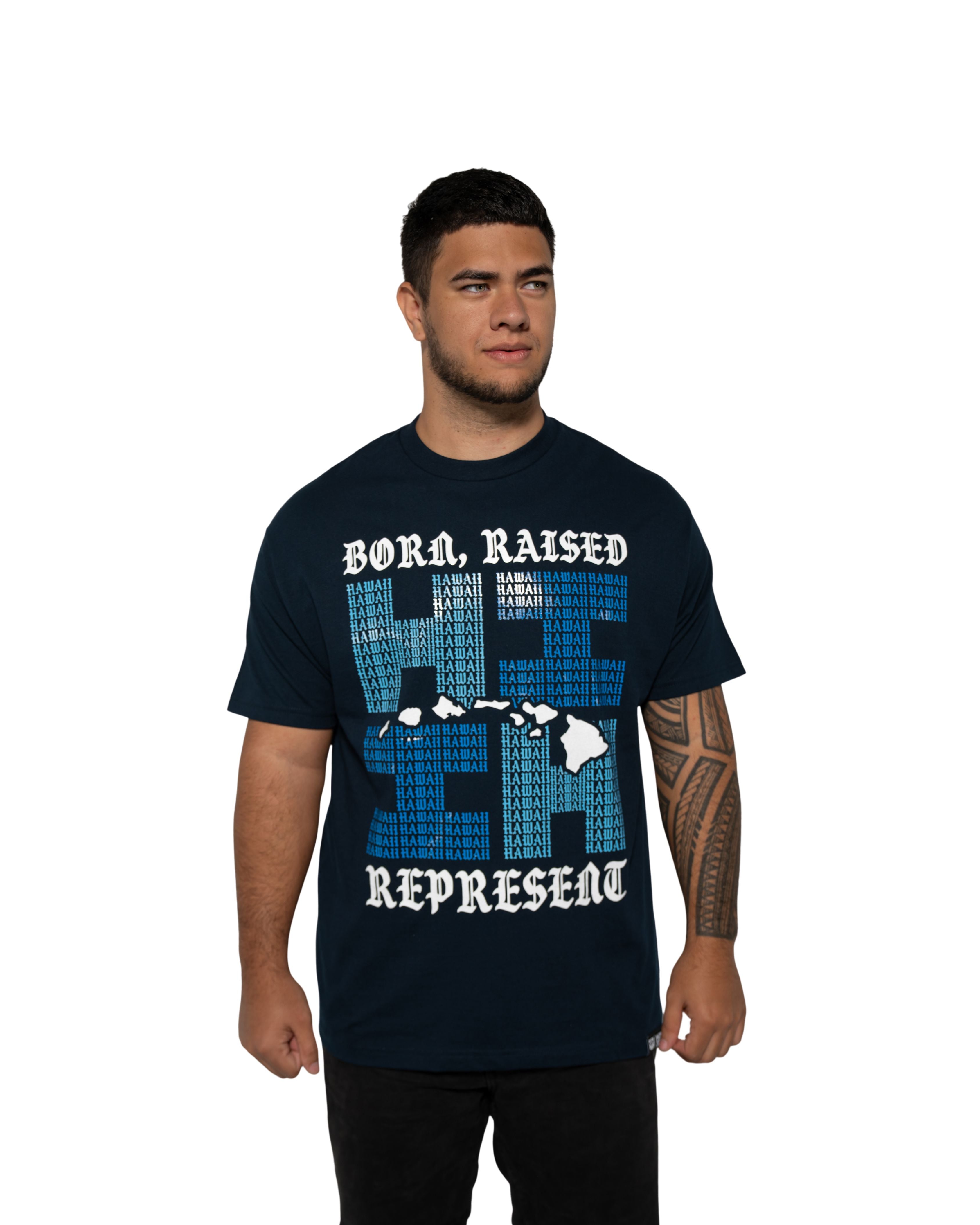 BRR LOGO NAVY T-SHIRT Shirts Hawaii's Finest MEDIUM 