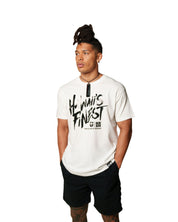 BRUSH TYPE WHITE T-SHIRT Shirts Hawaii's Finest MEDIUM 