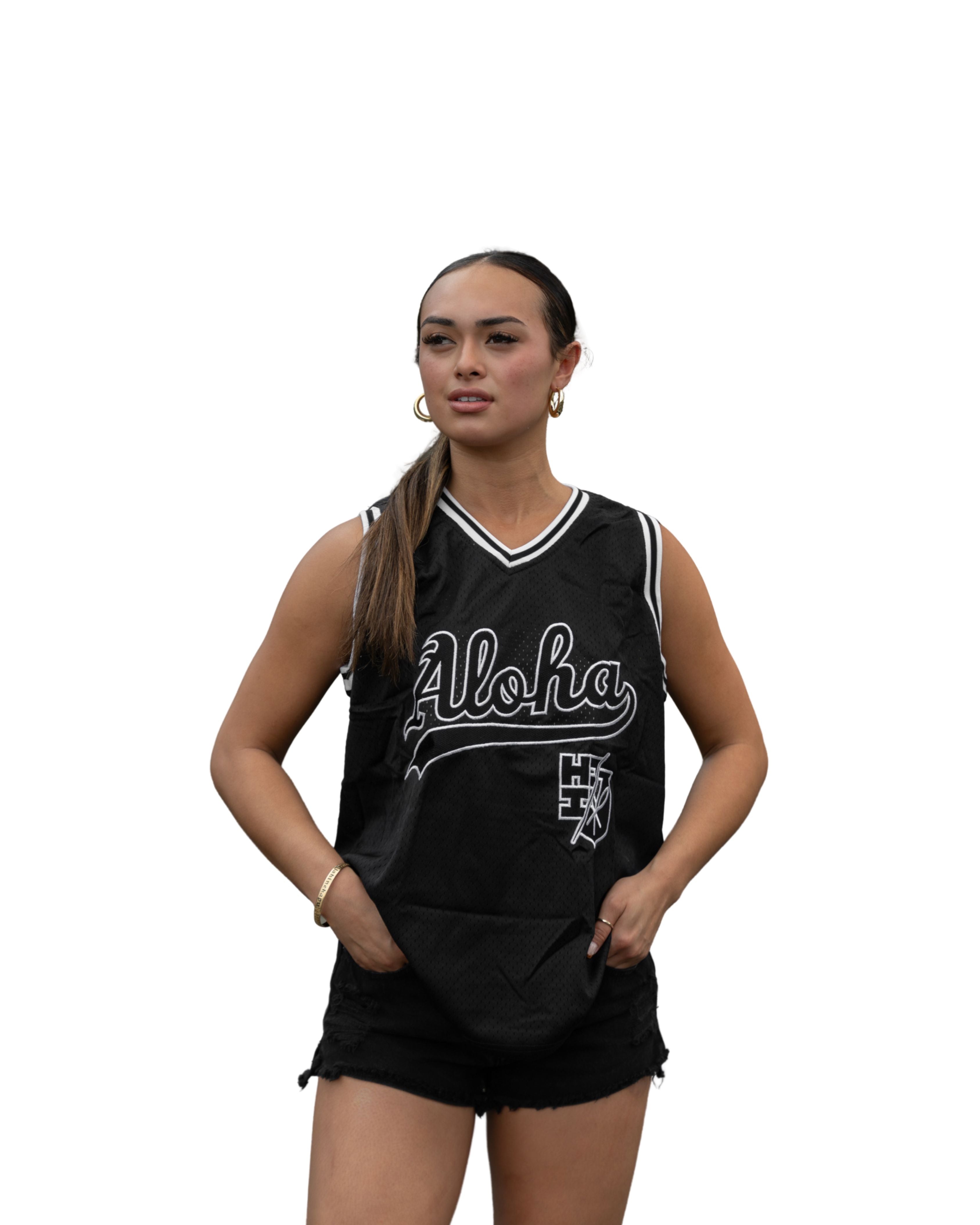 BW ALOHA SCRIPT BASKETBALL JERSEY Jersey Hawaii's Finest 