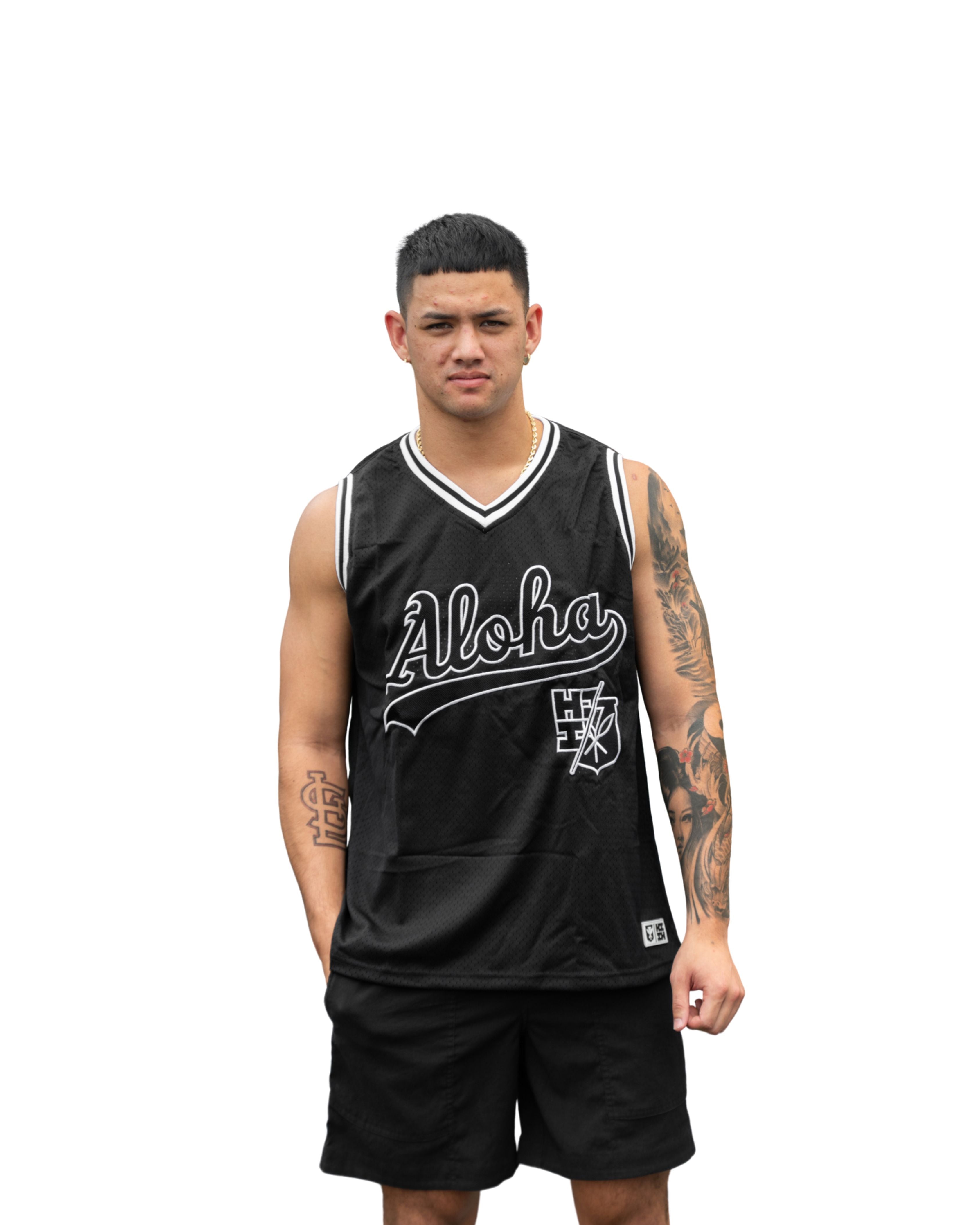 BW ALOHA SCRIPT BASKETBALL JERSEY Jersey Hawaii's Finest X-SMALL 