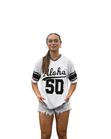 BW ALOHA SCRIPT SOFTBALL JERSEY