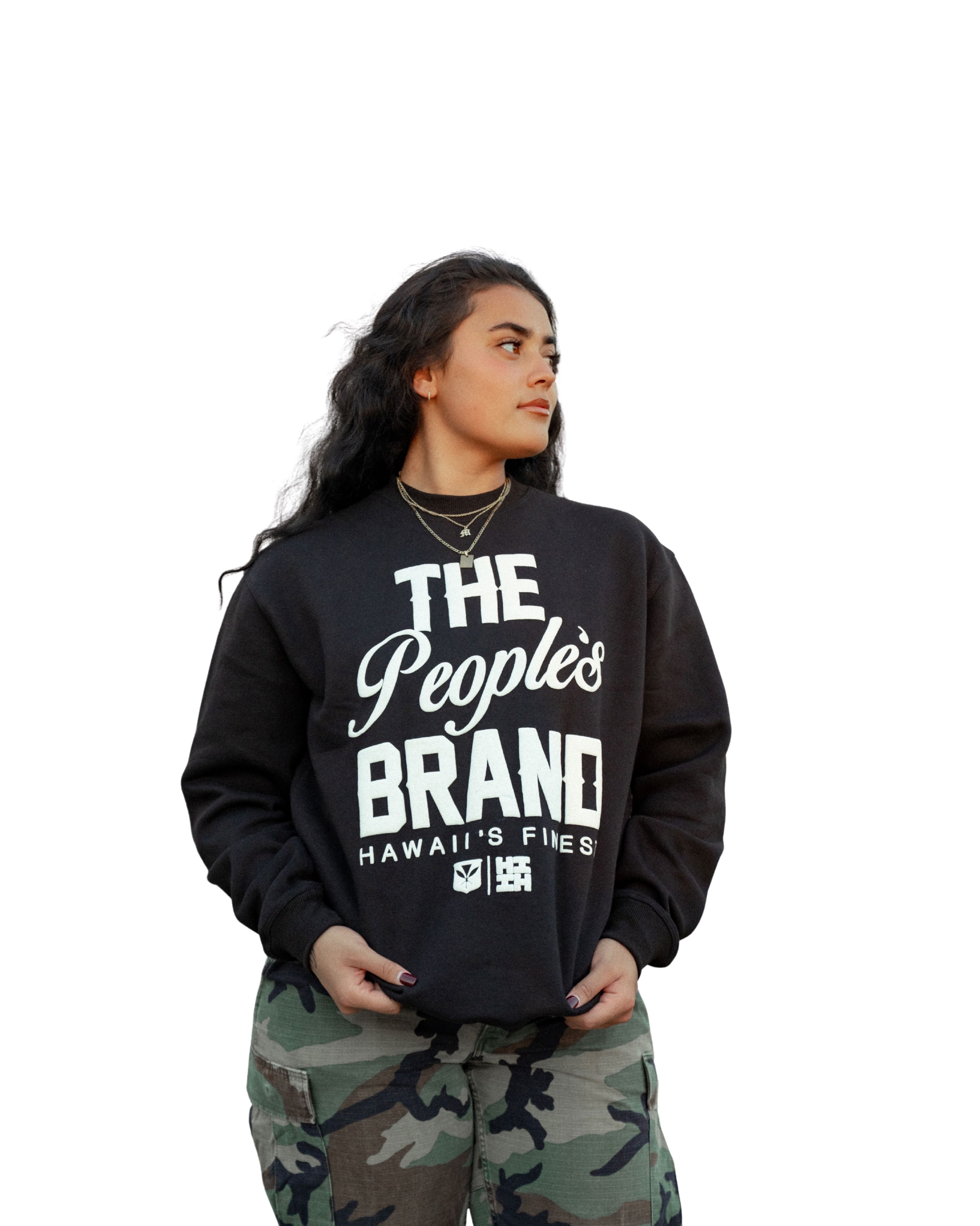 BW PEOPLEʻS BRAND CREW NECK SWEATER Jacket Hawaii's Finest X-SMALL 