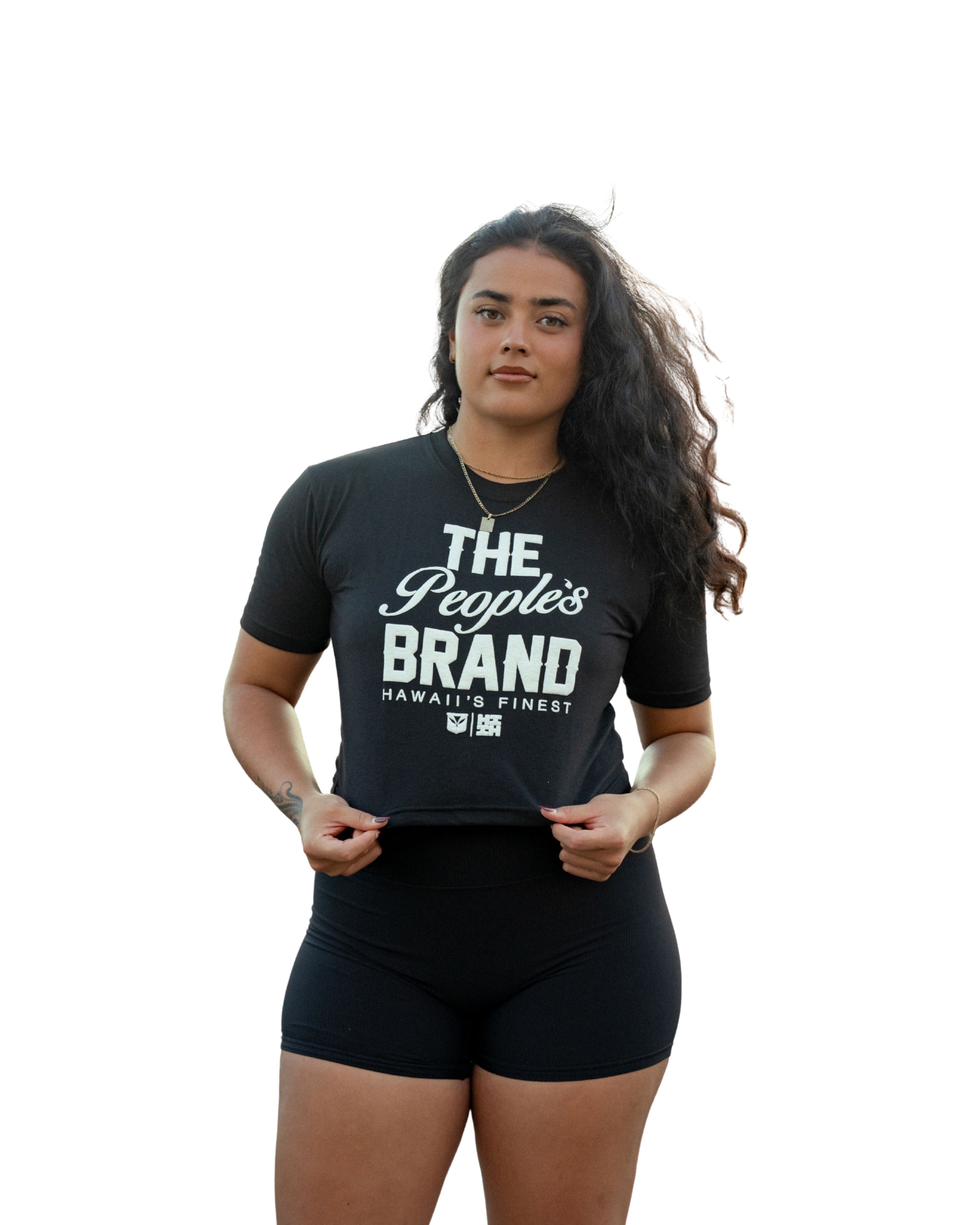 BW PEOPLEʻS BRAND WOMEN'S CROP TOP Shirts Hawaii's Finest X-SMALL 