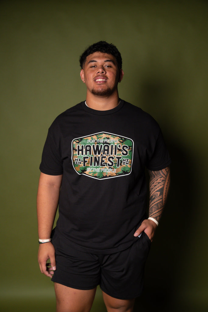 CAMO CREST WOODLAND T-SHIRT Shirts Hawaii's Finest MEDIUM 