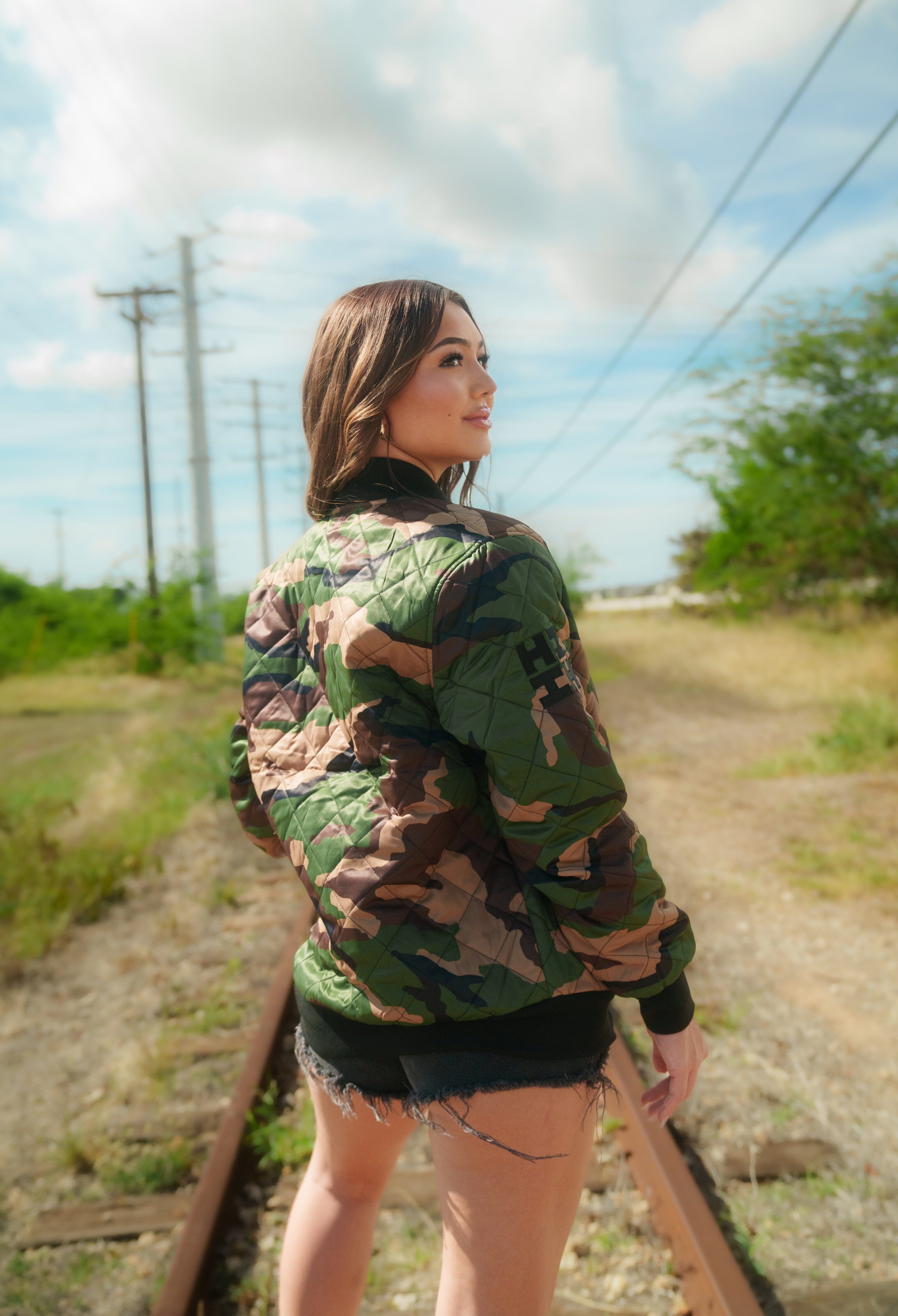 CAMO OLD ENGLISH VARSITY JACKET Jacket Hawaii's Finest 