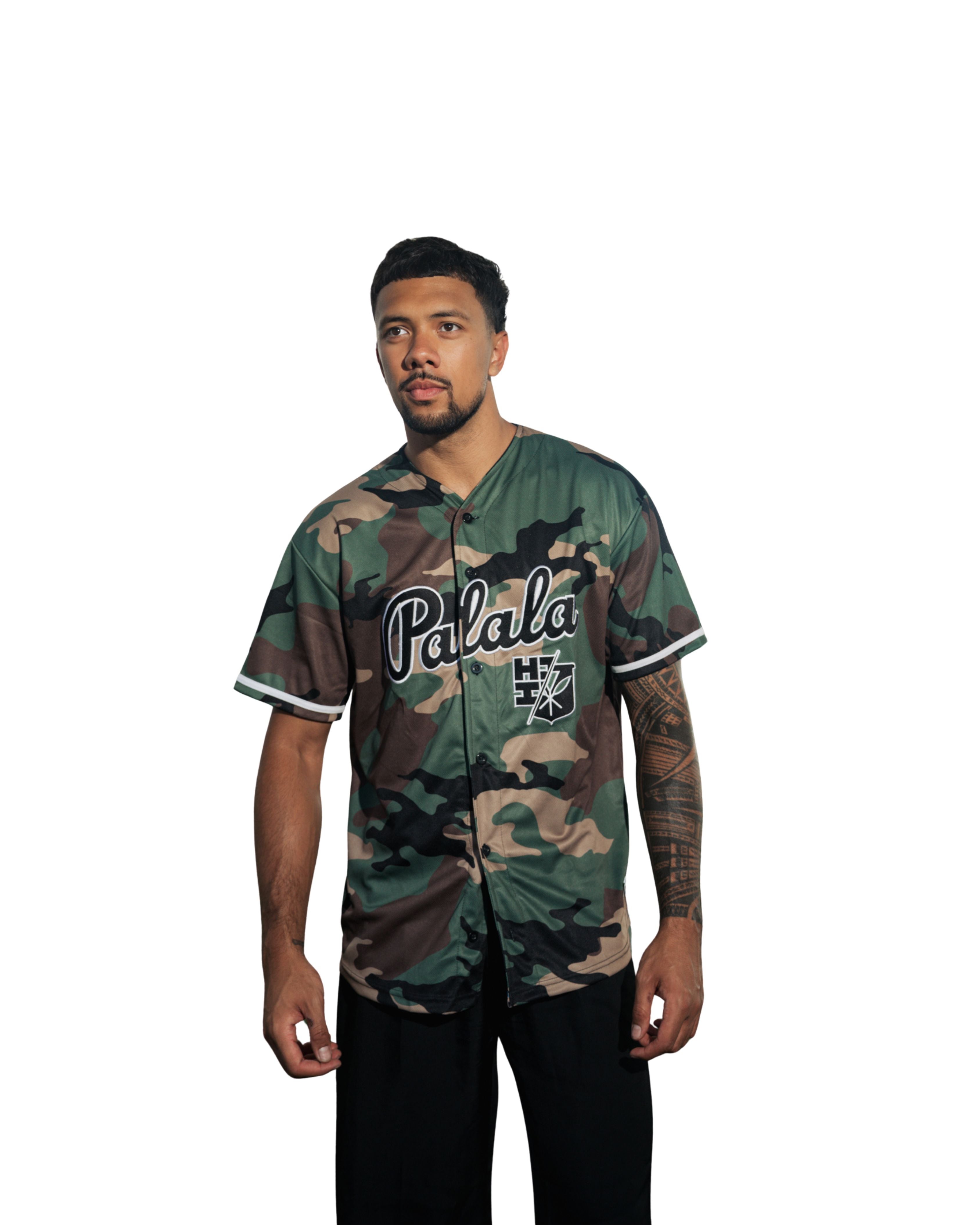 CAMO PALALA BASEBALL JERSEY Jersey Hawaii's Finest X-SMALL 