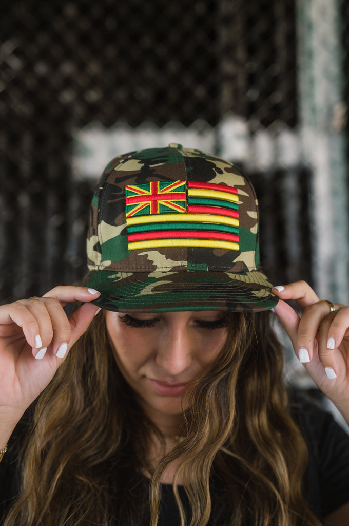 CAMO RASTA FLAG HAT Hat Hawaii's Finest 