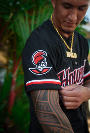 CHARCOAL & RED KOA BASEBALL JERSEY Jersey Hawaii's Finest 