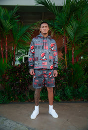 CHARCOAL & RED KOA HOODIE Jacket Hawaii's Finest 