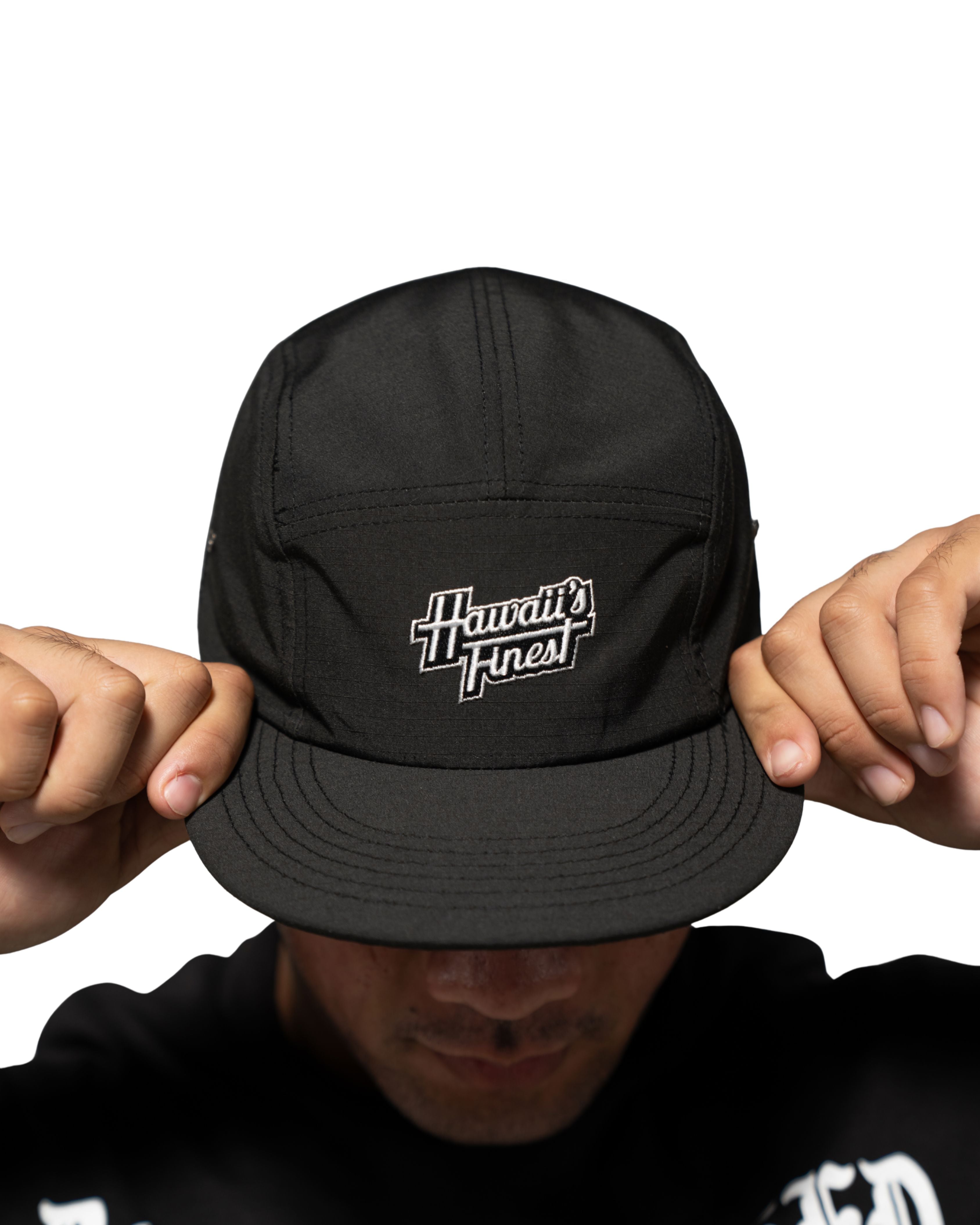 CHARCOAL RIP STOP SCRIPT 5-PANEL HAT Hat Hawaii's Finest 