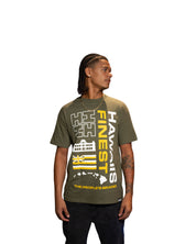 COLLAGE MILITARY T-SHIRT Shirts Hawaii's Finest MEDIUM 