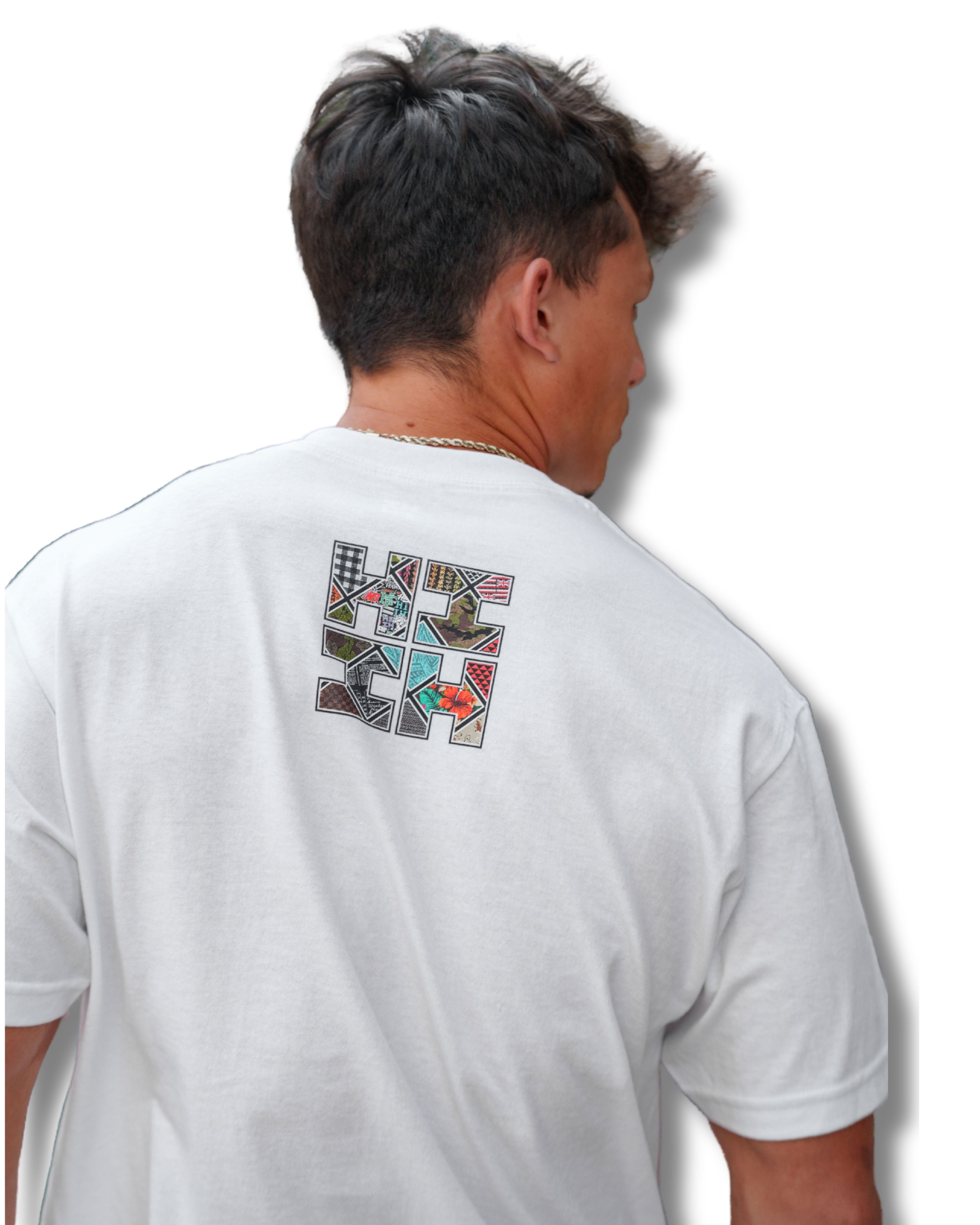 COLLAGE TILE LOGO WHITE T-SHIRT Shirts Hawaii's Finest 