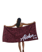 DEEP MAROON TROPICAL TOWEL